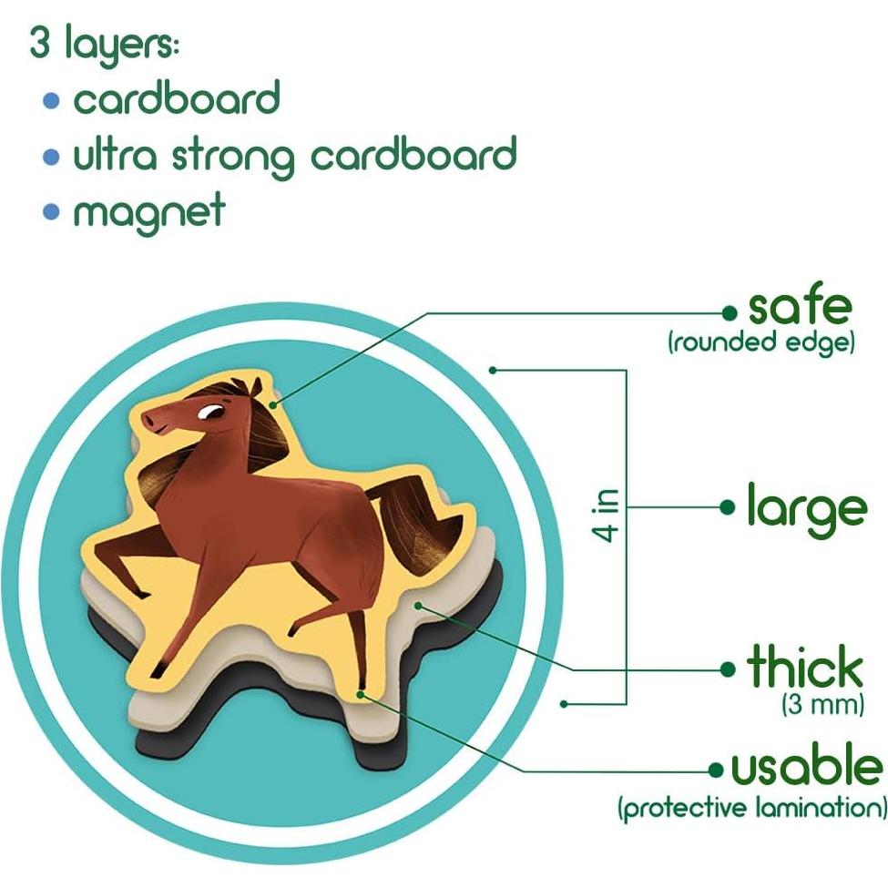 Imanes educativos de animales de granja MAGDUM - 15 piezas