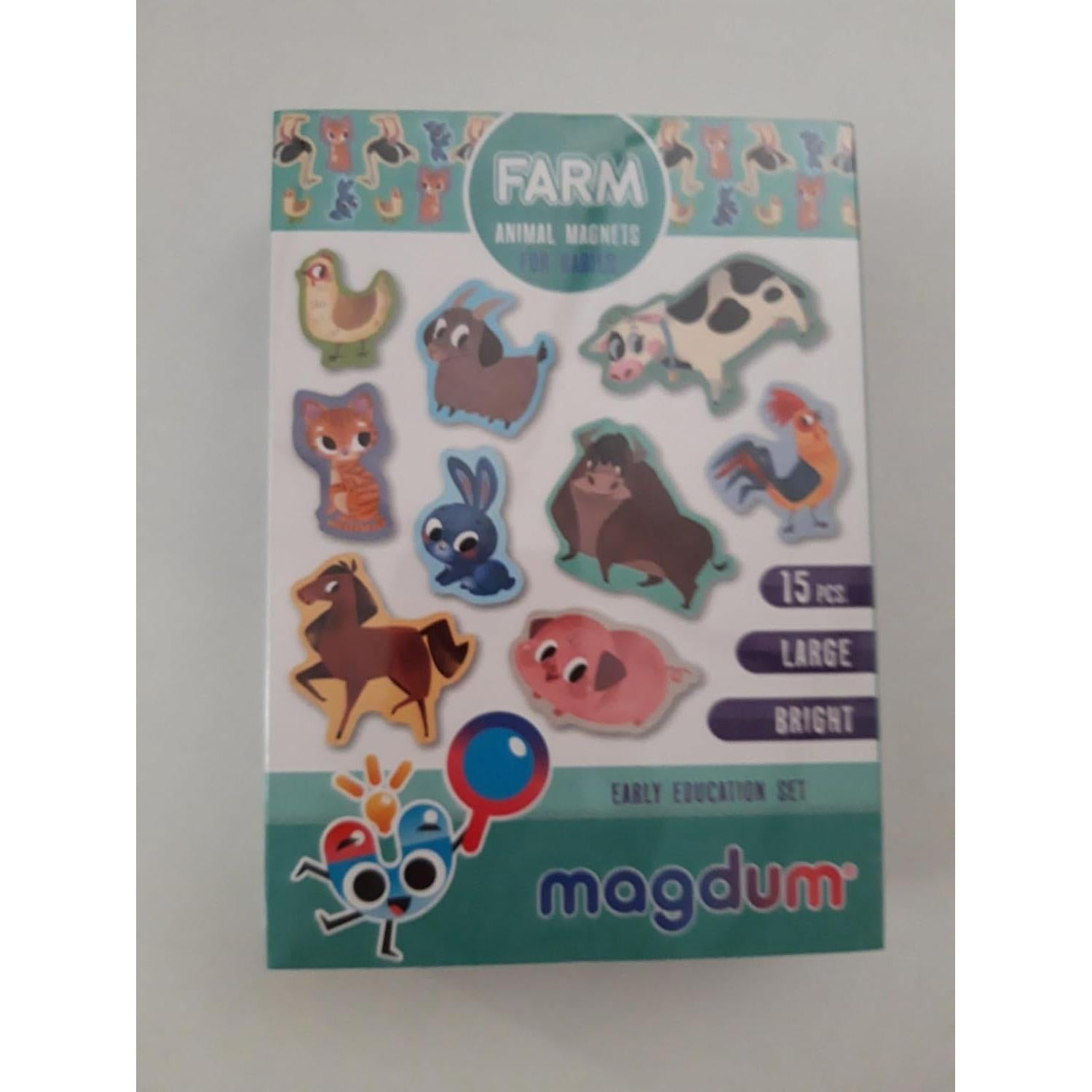 Imanes educativos de animales de granja MAGDUM - 15 piezas