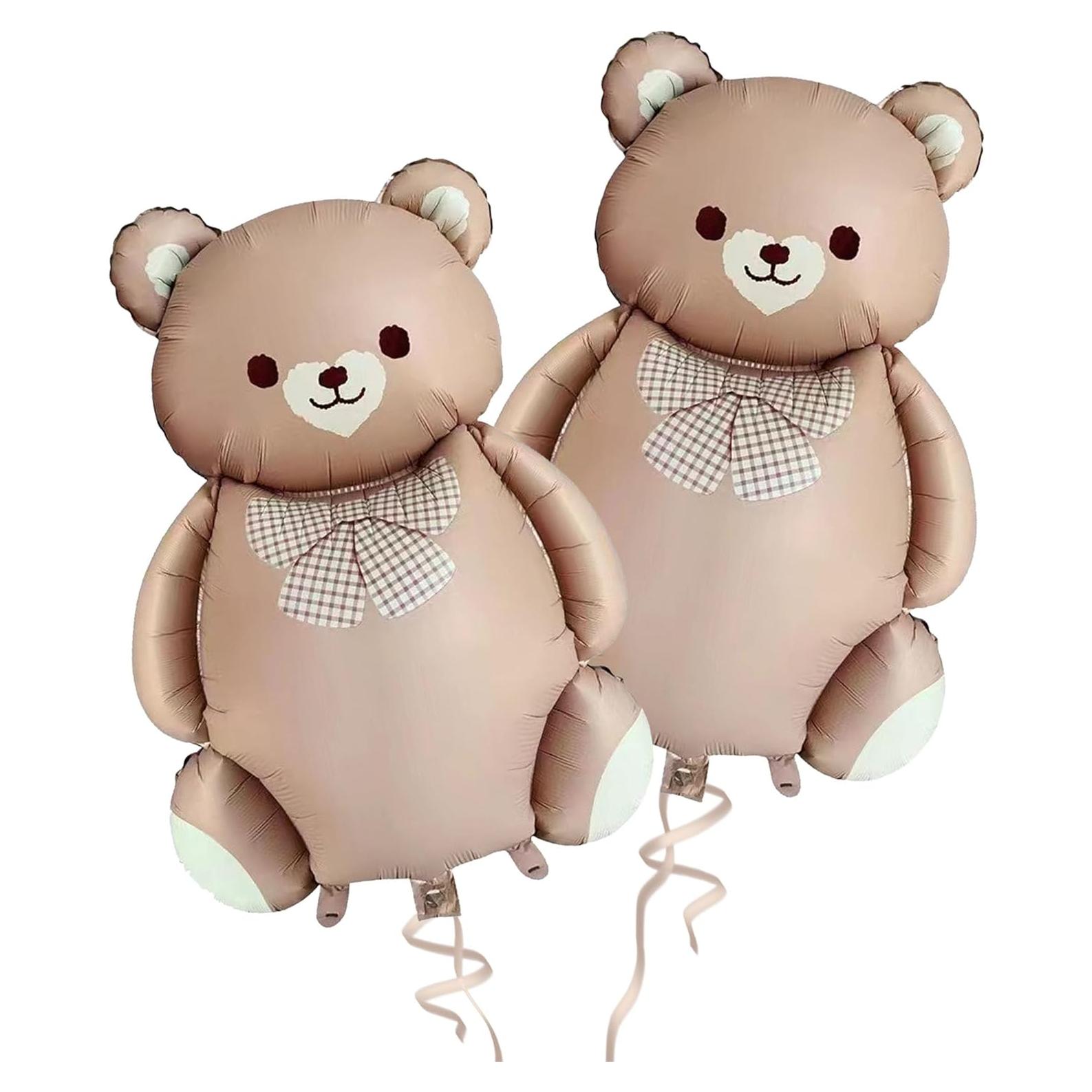 2 Globos de Oso Marrón 90 cm Aluminio para Baby Shower