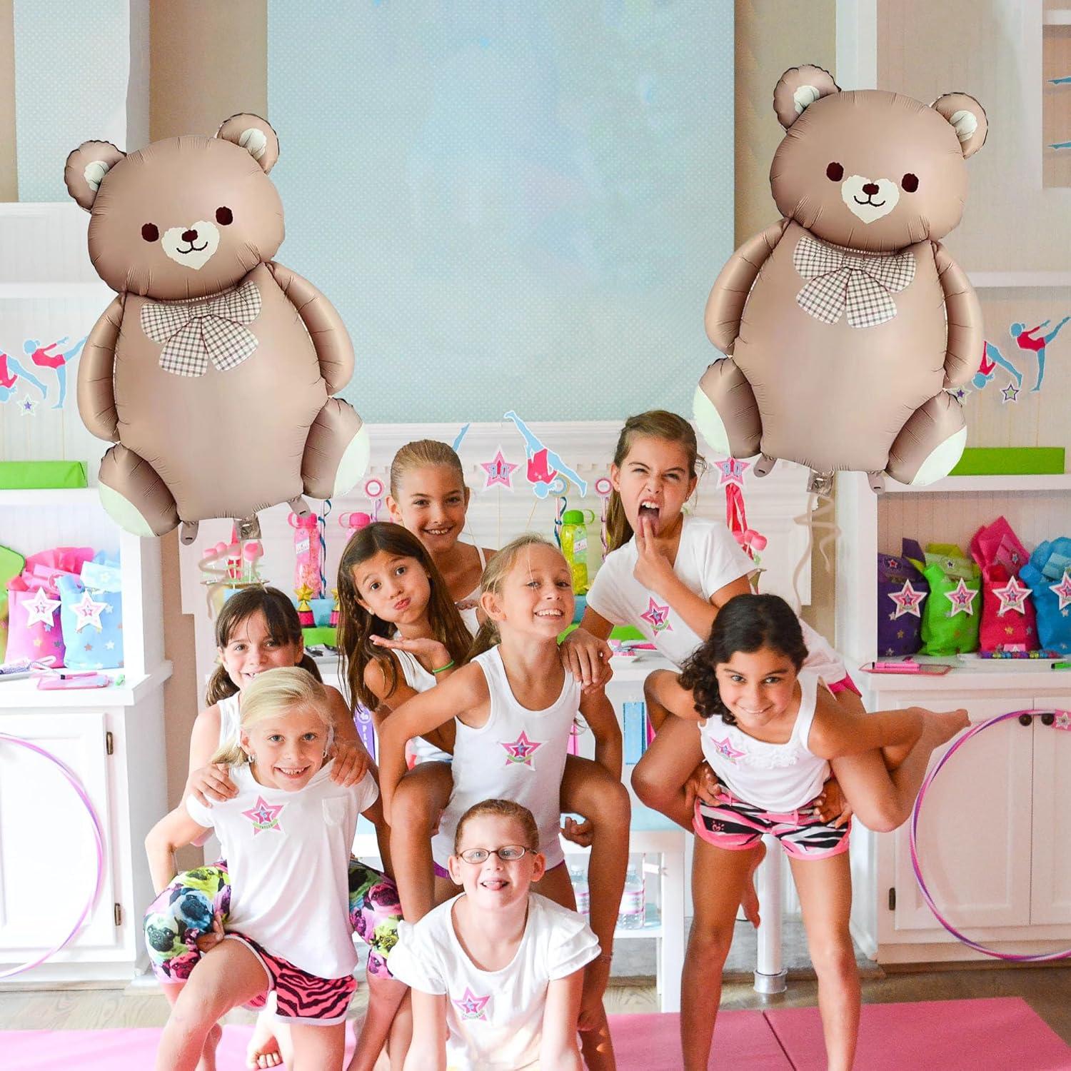 2 Globos de Oso Marrón 90 cm Aluminio para Baby Shower