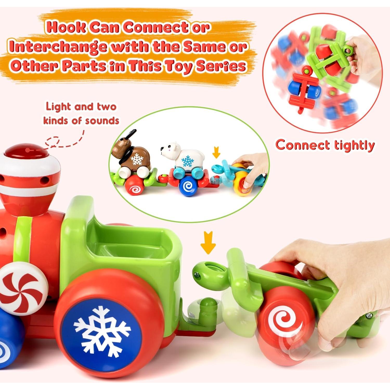 Marstone Baby Toys for 1 Year Old Boys and Girls Gifts, Train Car Set for Toddlers 1-2, Push Animal Car Toys for 12-18 Months, Learning Train Toy for Toddlers 1 2+ Yr Old Birthday Xmas Gift