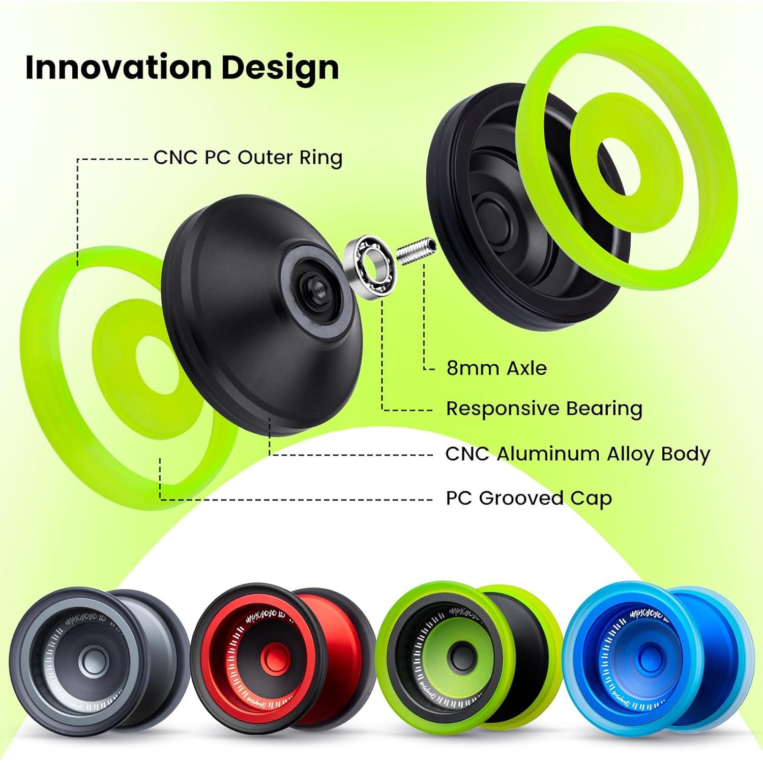 Yoyo Bi-Material MAGICYOYO V13 Deepspin Negro y Amarillo