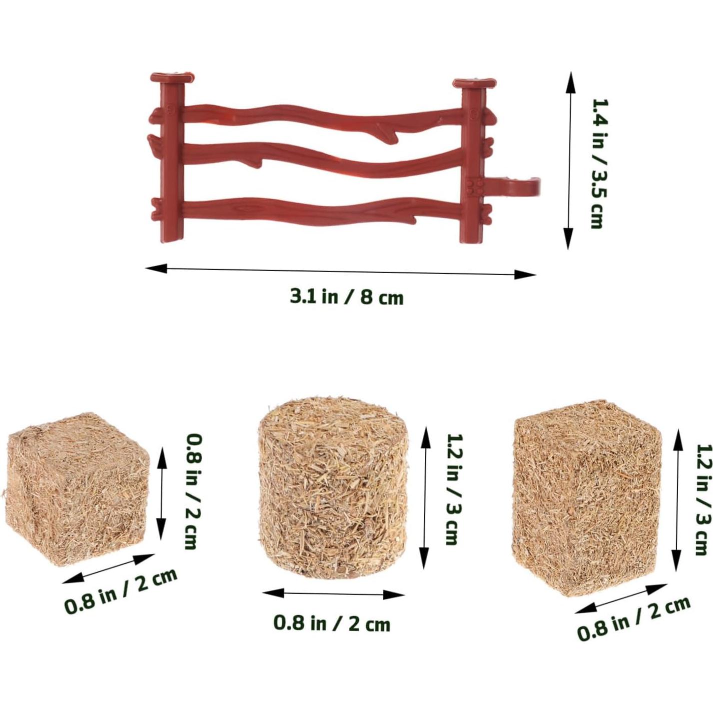 Set Miniatura Cerca de Granja Toddmomy con 12 Pacas de Heno
