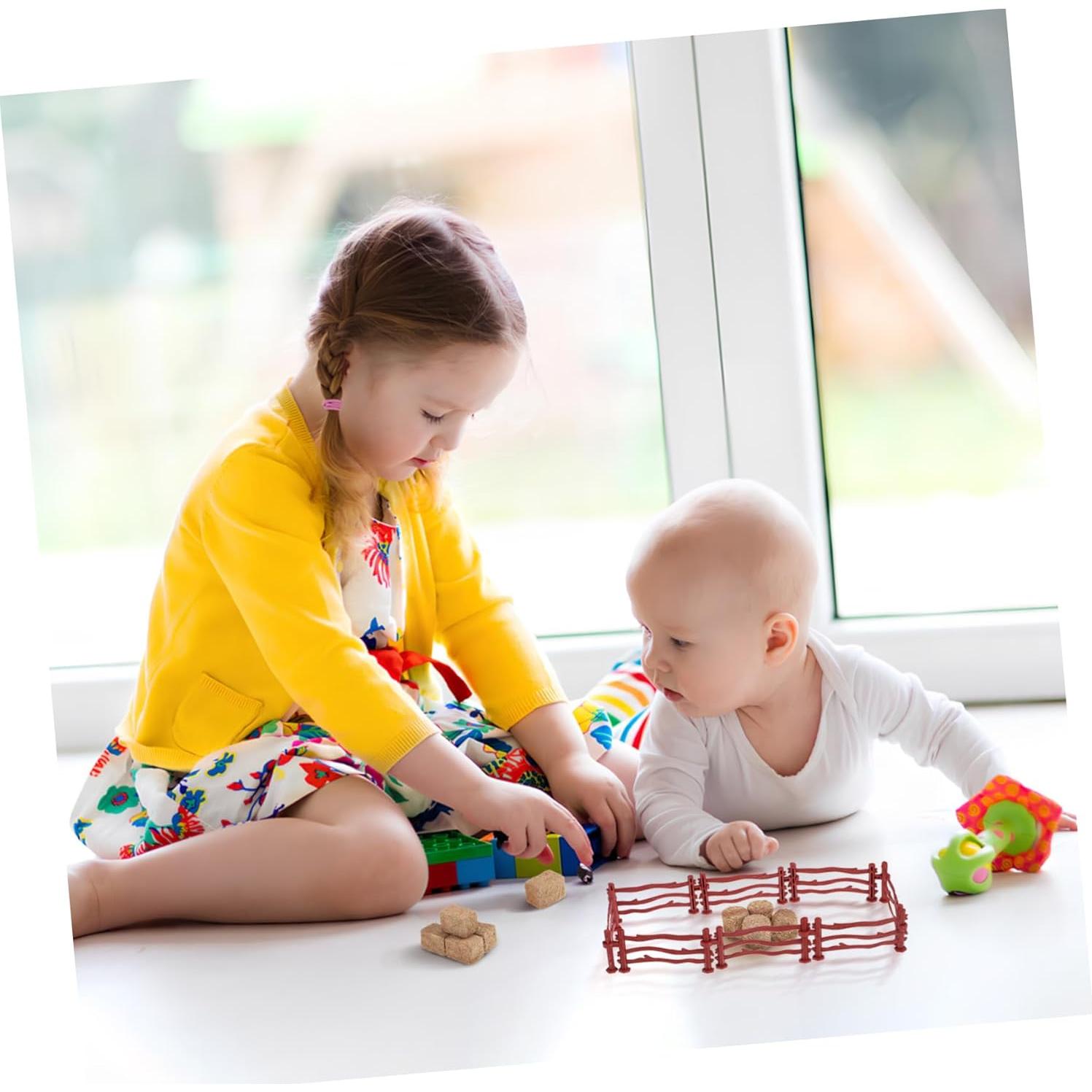 Set Miniatura Cerca de Granja Toddmomy con 12 Pacas de Heno