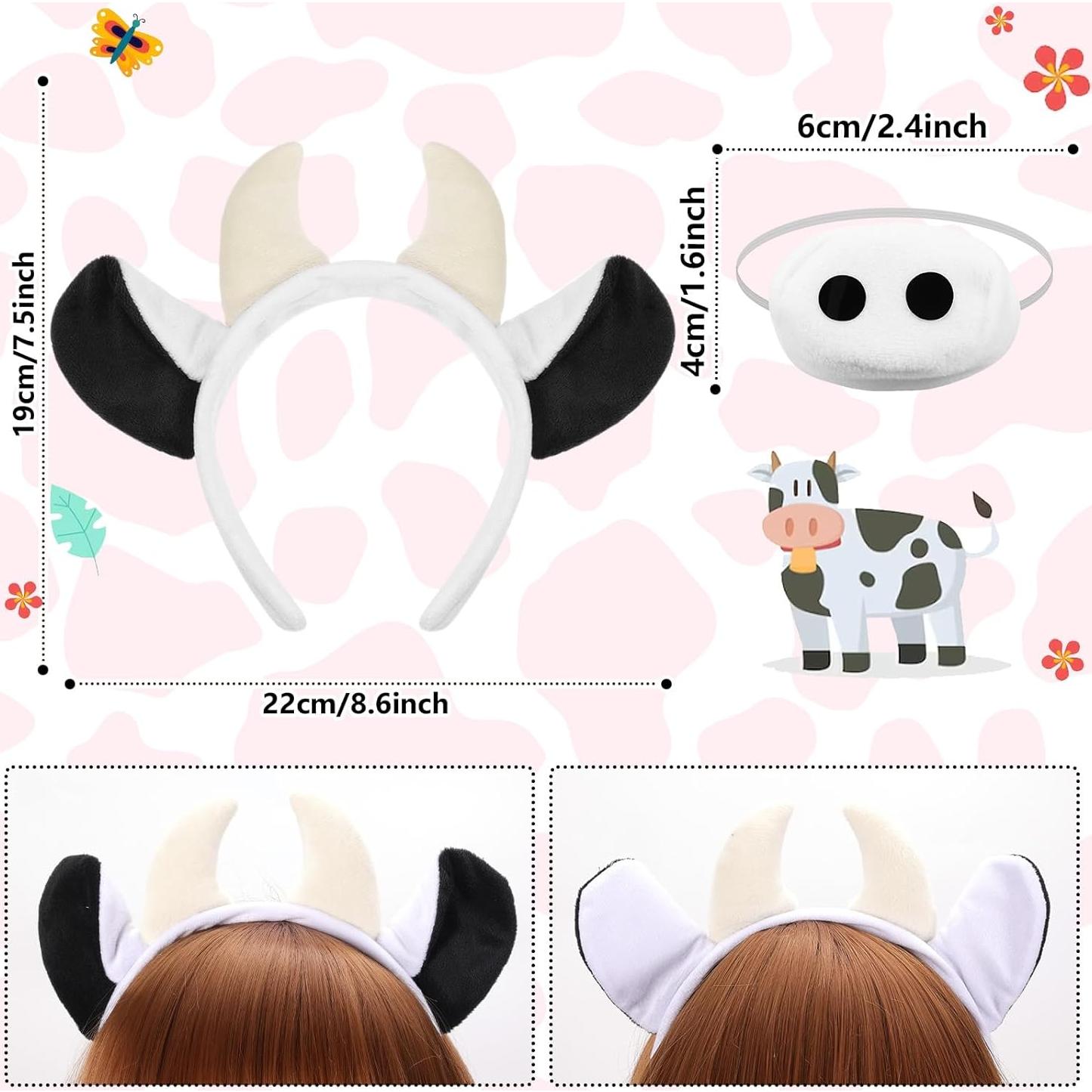 Conjunto Disfraz de Vaca XEPST - Diadema, Cola y Pajarita