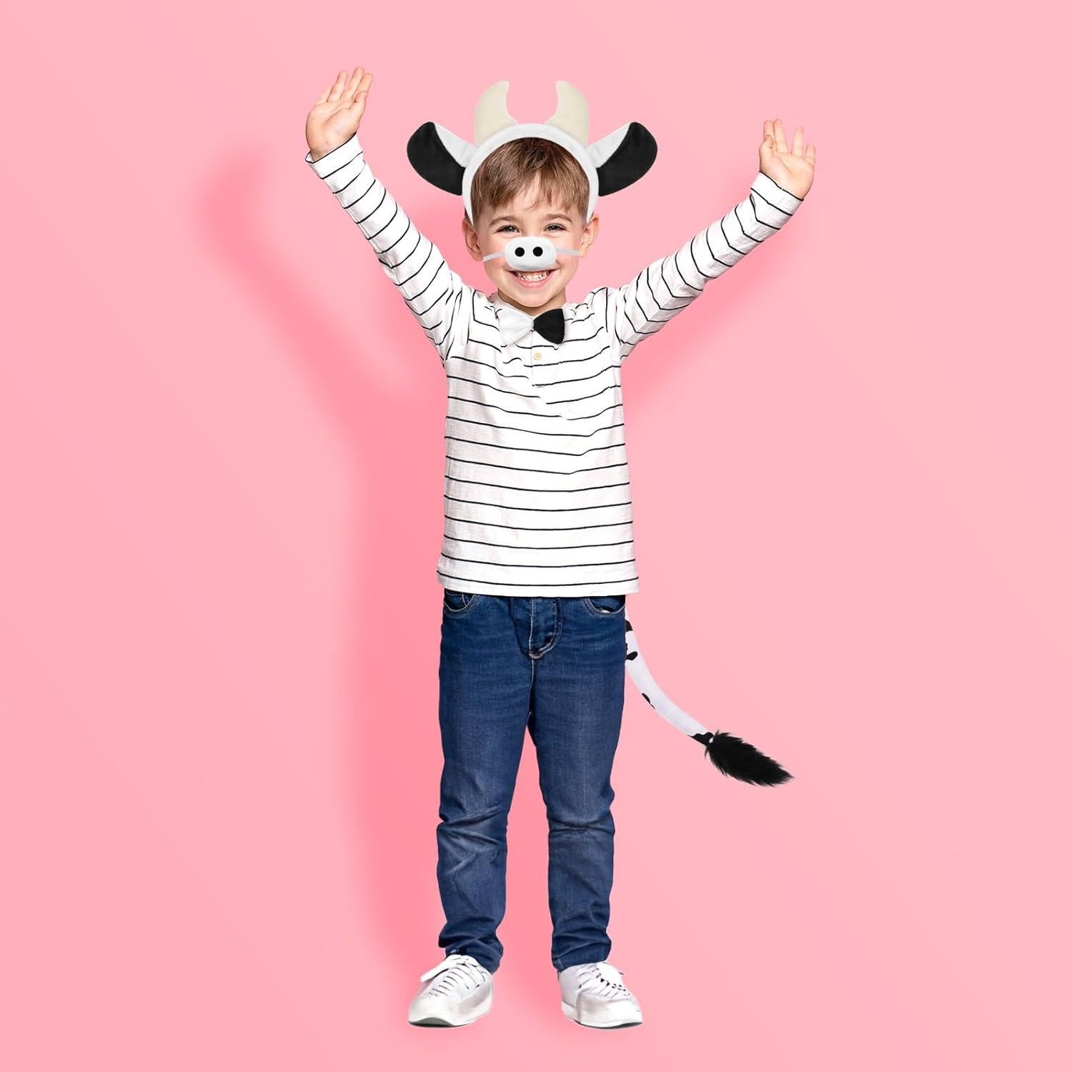 Conjunto Disfraz de Vaca XEPST - Diadema, Cola y Pajarita