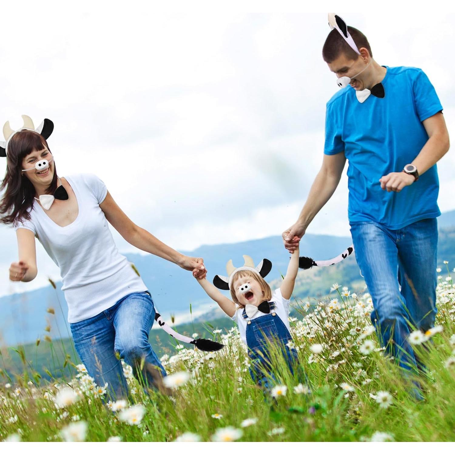 Conjunto Disfraz de Vaca XEPST - Diadema, Cola y Pajarita