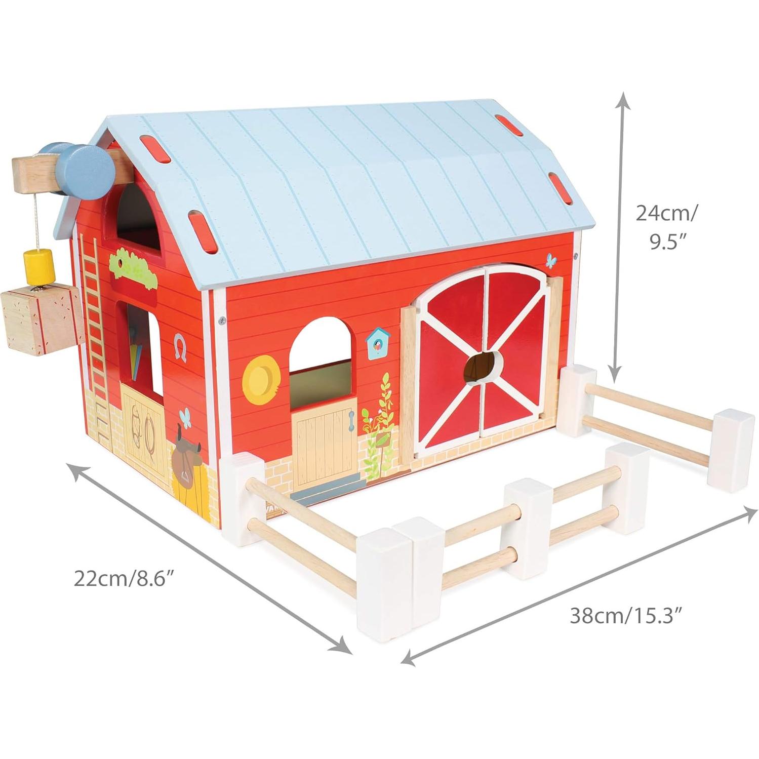 Juguete Educativo de Madera Granja Roja Le Toy Van 38x21cm