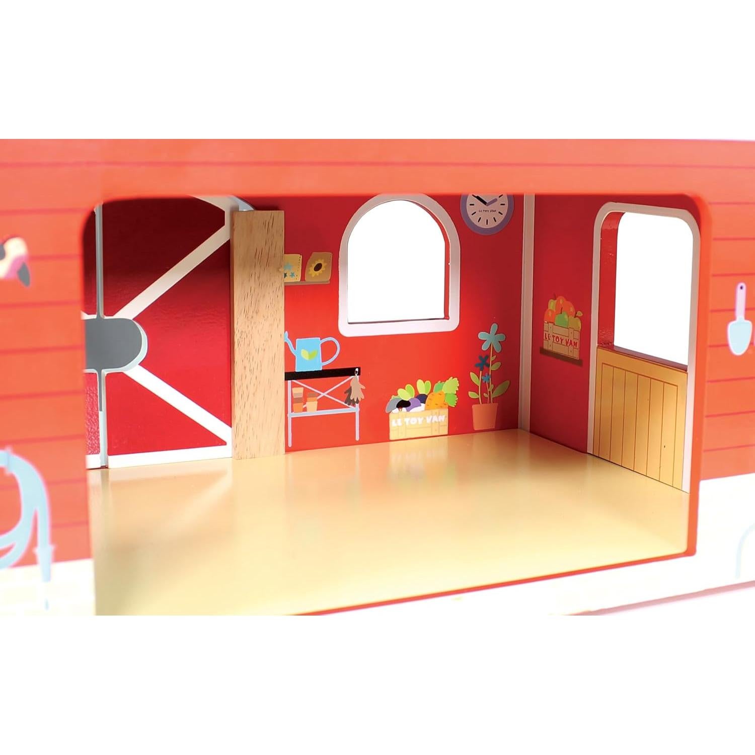 Juguete Educativo de Madera Granja Roja Le Toy Van 38x21cm