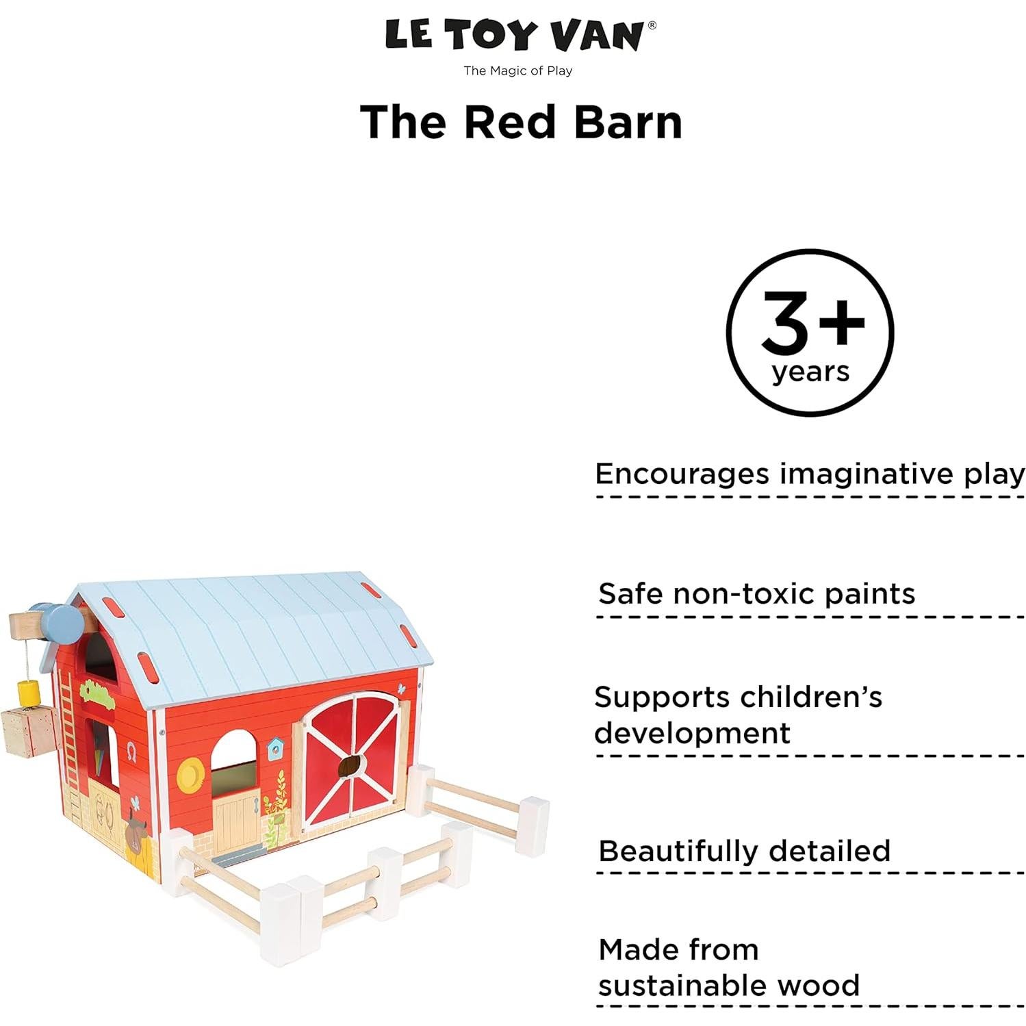 Juguete Educativo de Madera Granja Roja Le Toy Van 38x21cm