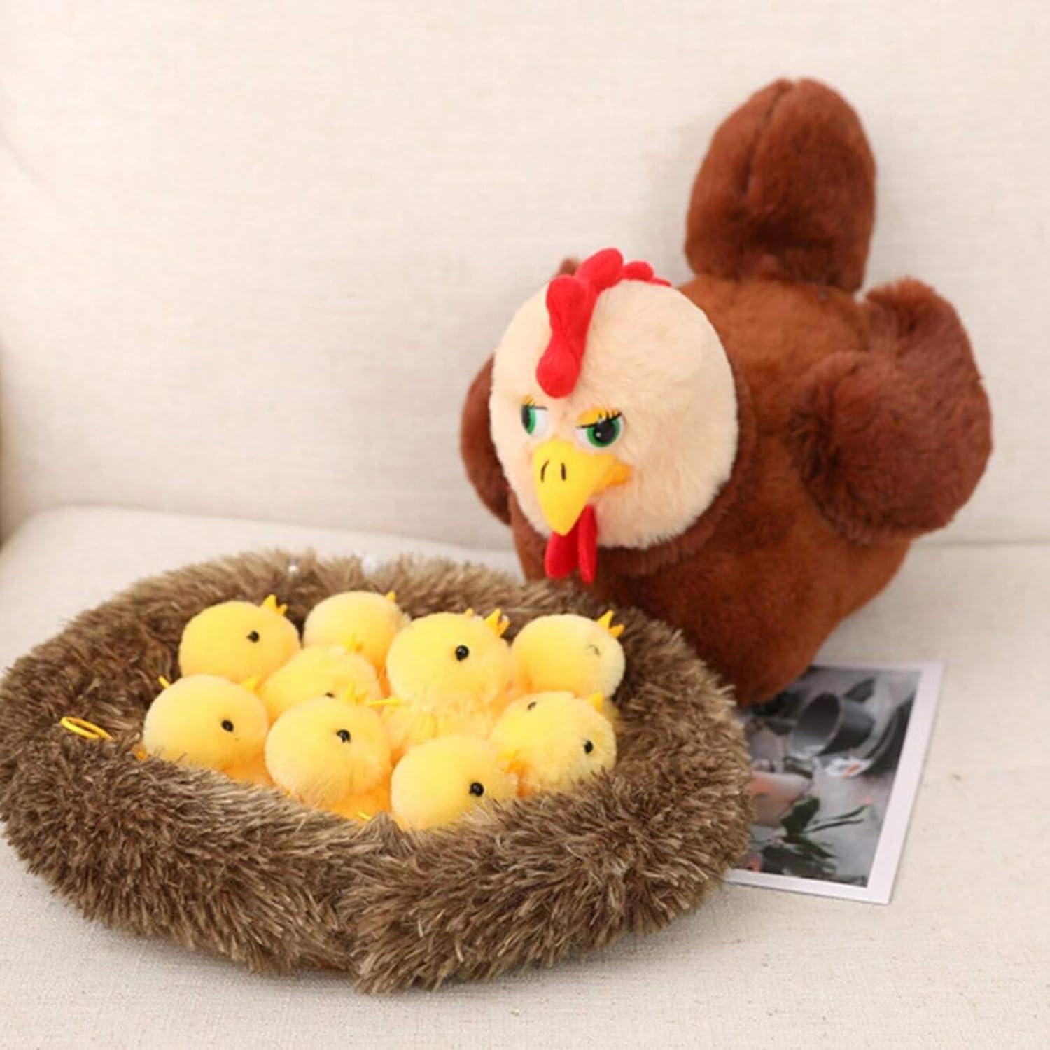 Set de Juguete de Peluche Gallina Madre 30 cm UNSNURNOCH