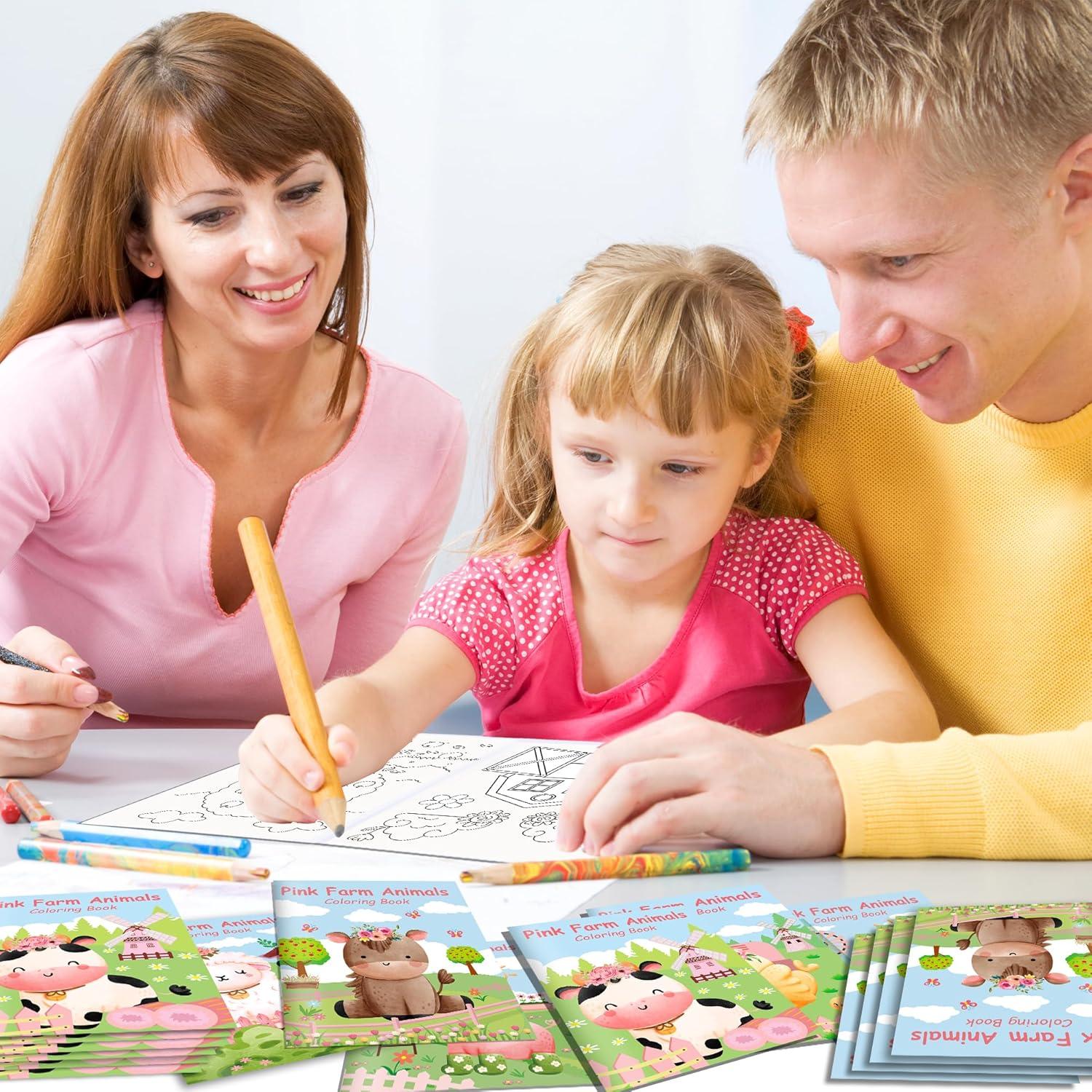 16 Libros para Colorear de Animales de Granja Rosa - Littkeef