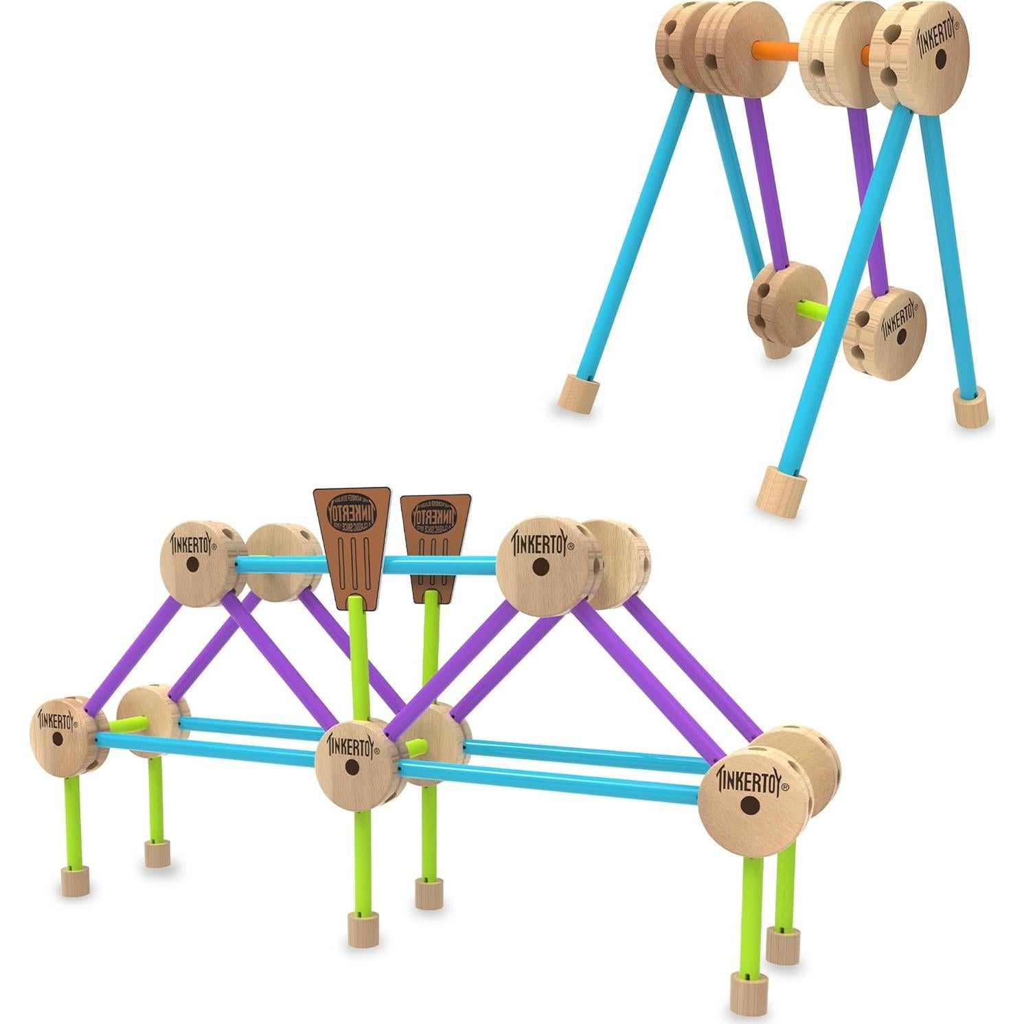 Juego de Construcción Retro TINKERTOY - 50 Piezas en Lata