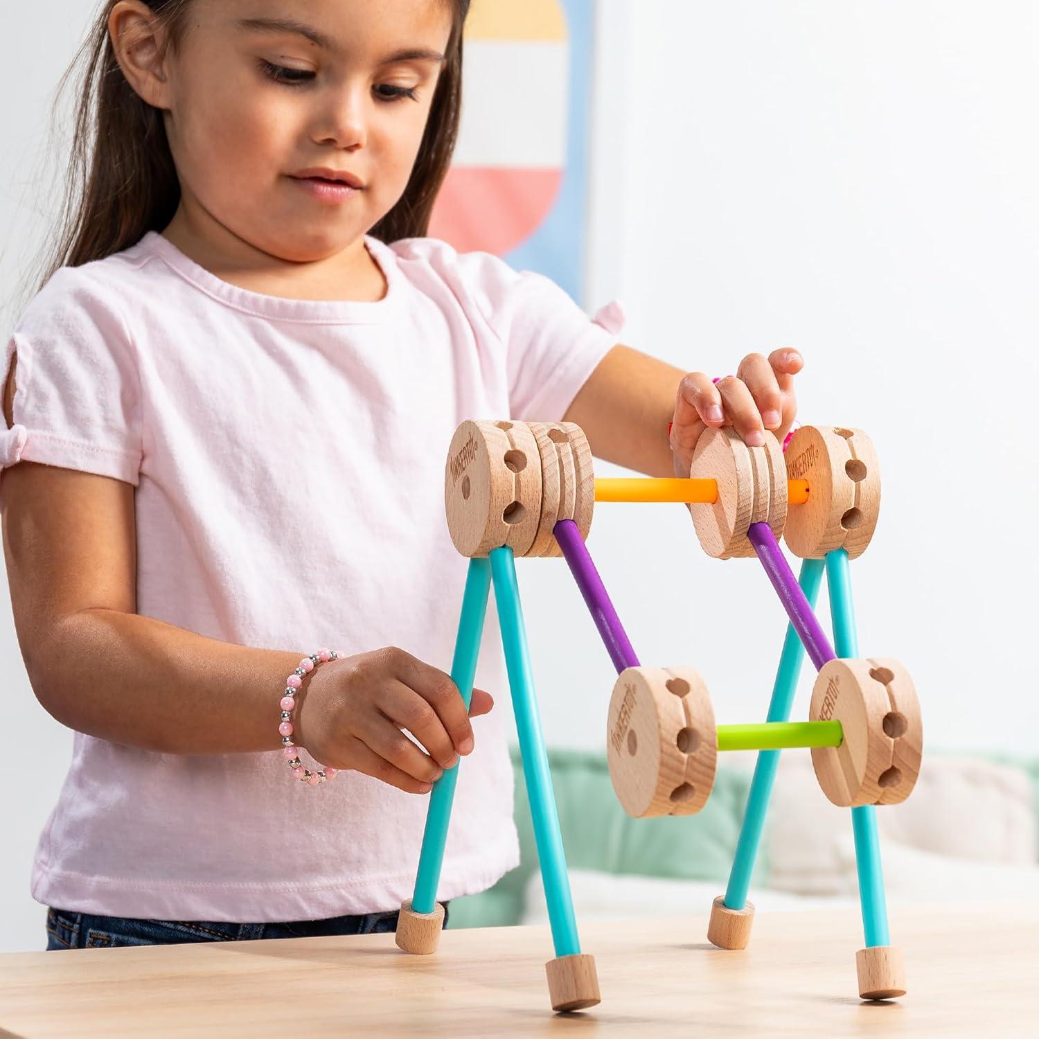 Juego de Construcción Retro TINKERTOY - 50 Piezas en Lata