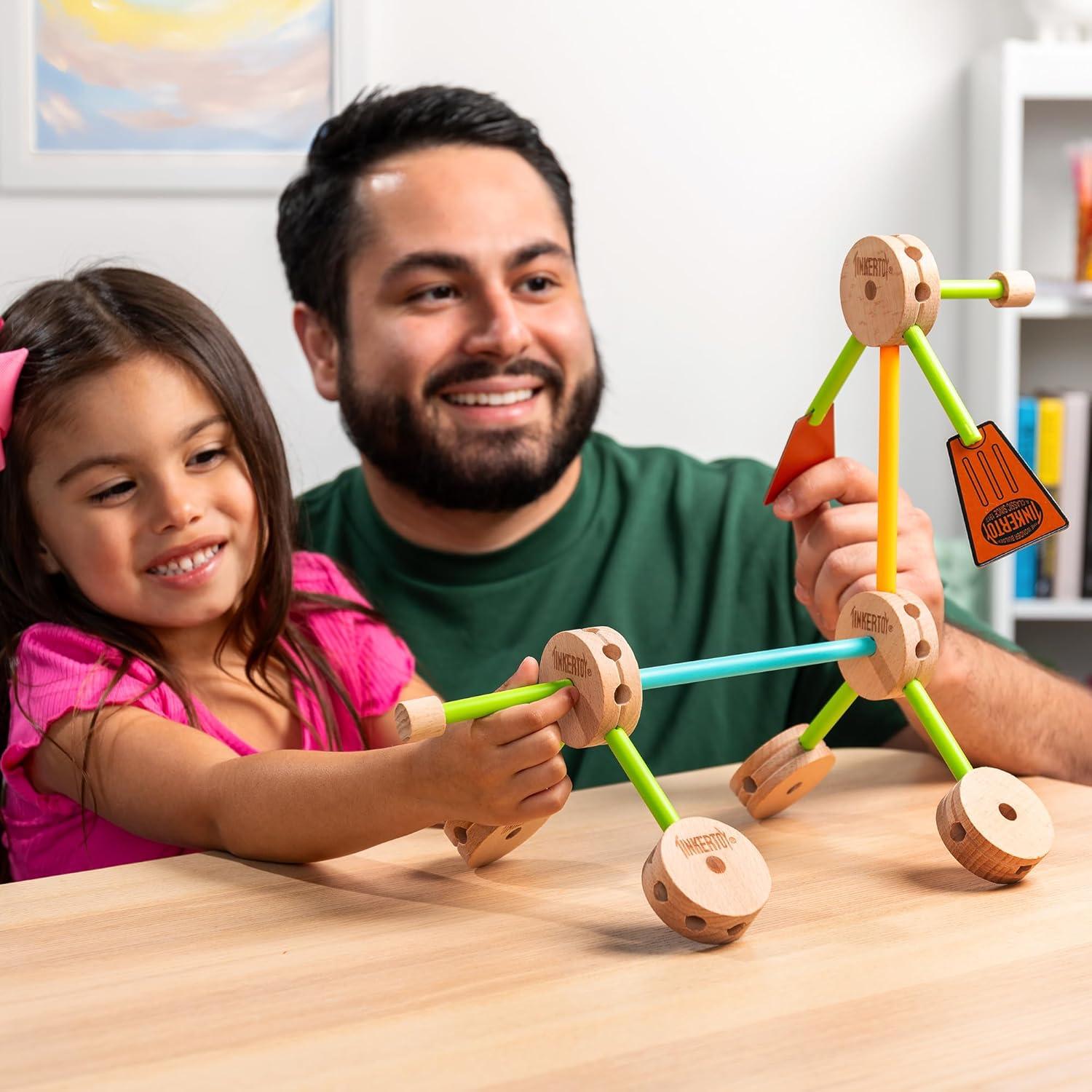 Juego de Construcción Retro TINKERTOY - 50 Piezas en Lata