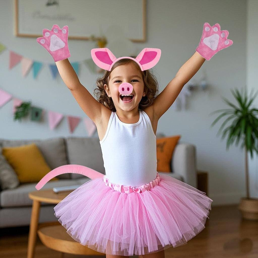 Disfraz Infantil Cerdo Rosa Kirei Sui con Tutu y Diadema