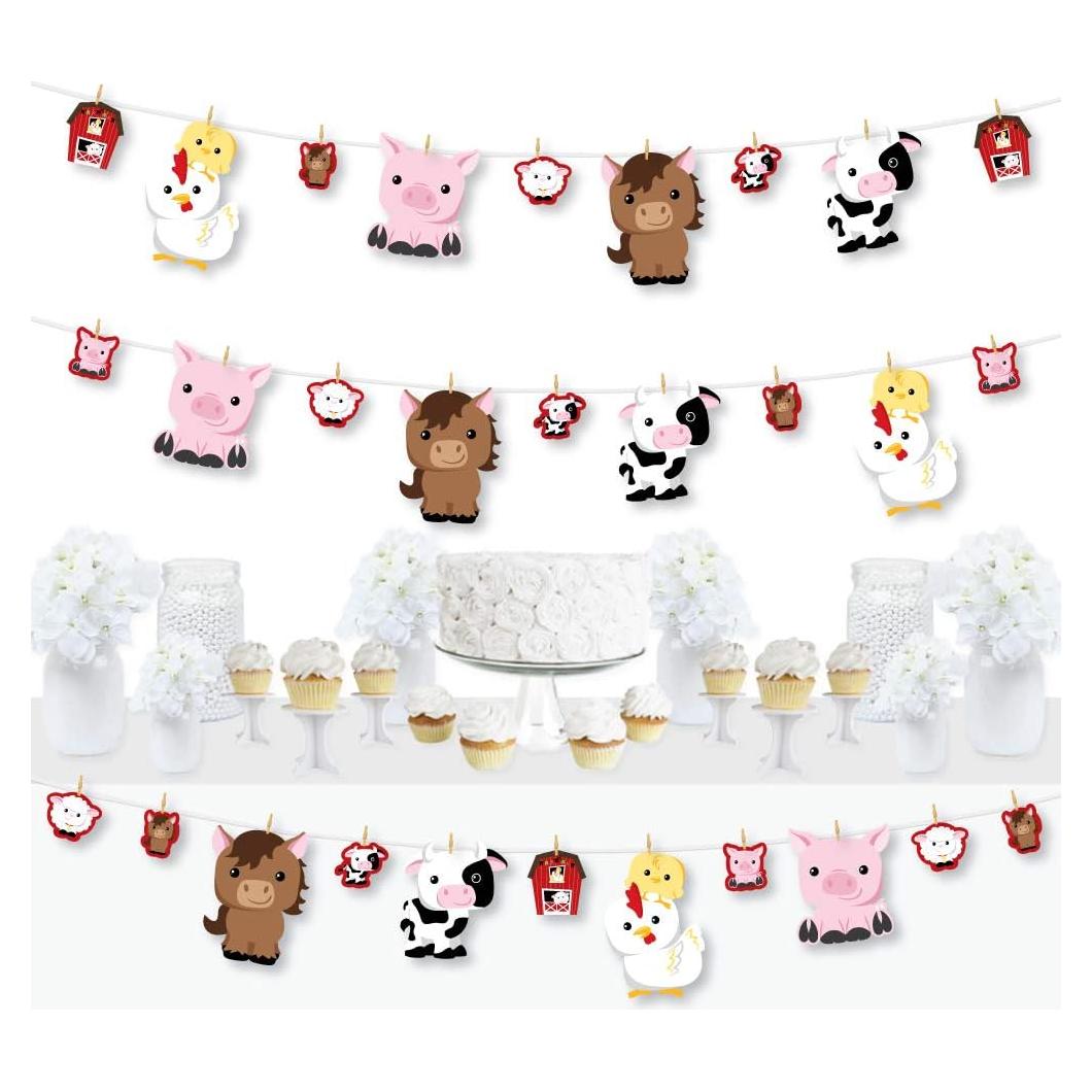 Guirnalda de Animales de Granja Gran Punto de Felicidad - 44 Piezas