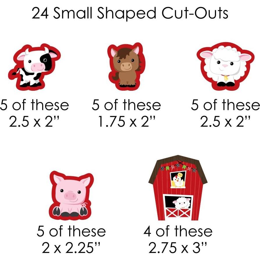 Guirnalda de Animales de Granja Gran Punto de Felicidad - 44 Piezas