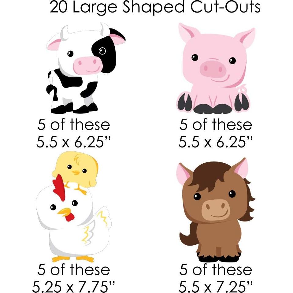 Guirnalda de Animales de Granja Gran Punto de Felicidad - 44 Piezas