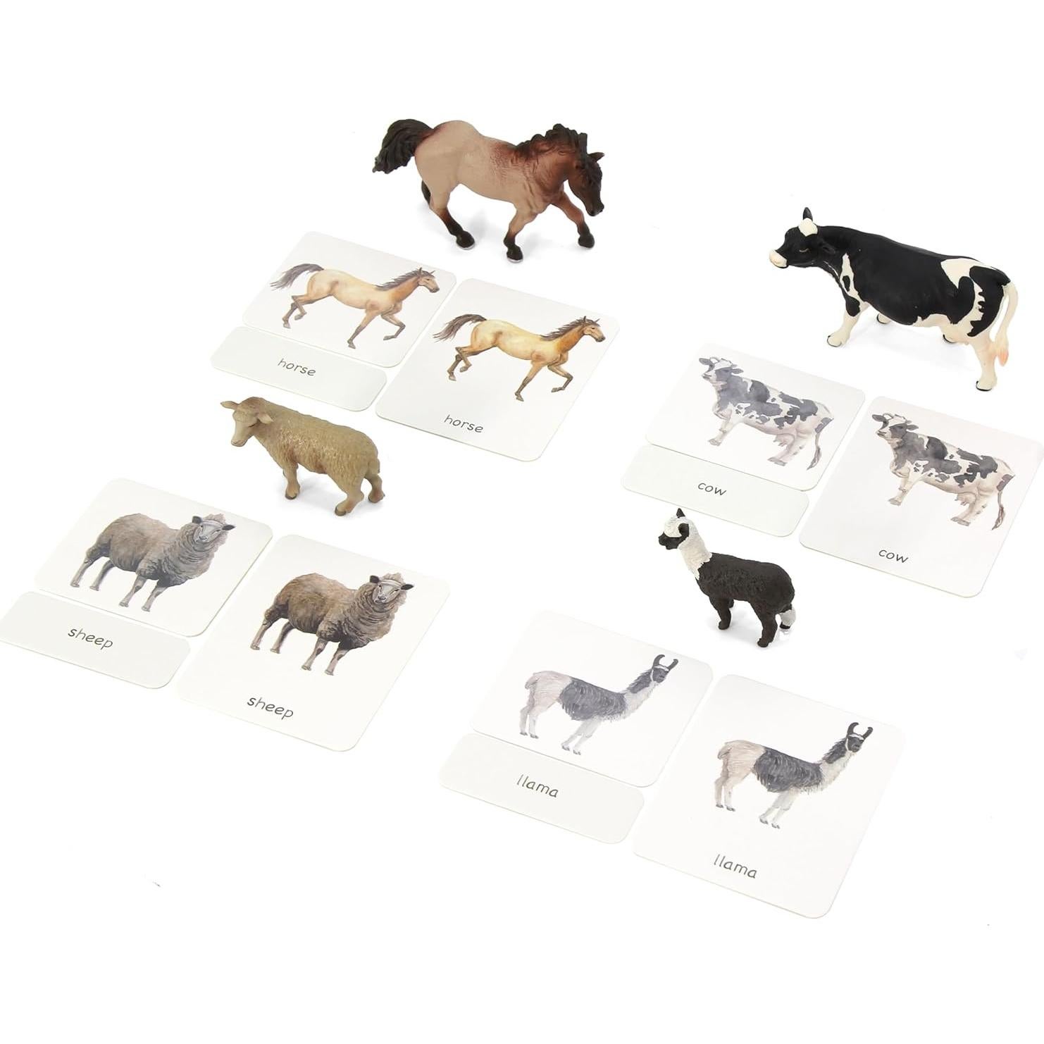 12 Piezas Réplicas Animales de Granja Montessori 1.45 kg