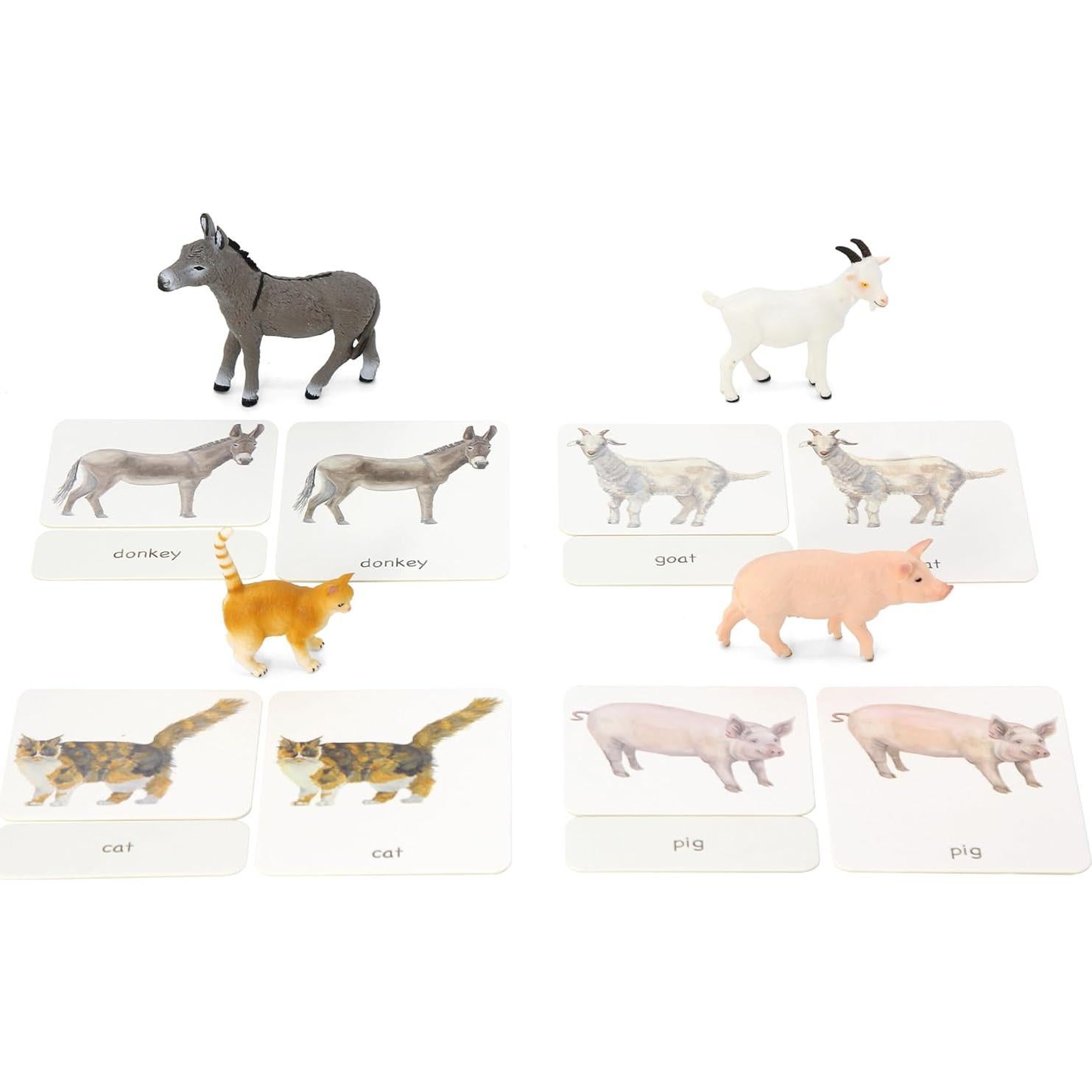 12 Piezas Réplicas Animales de Granja Montessori 1.45 kg
