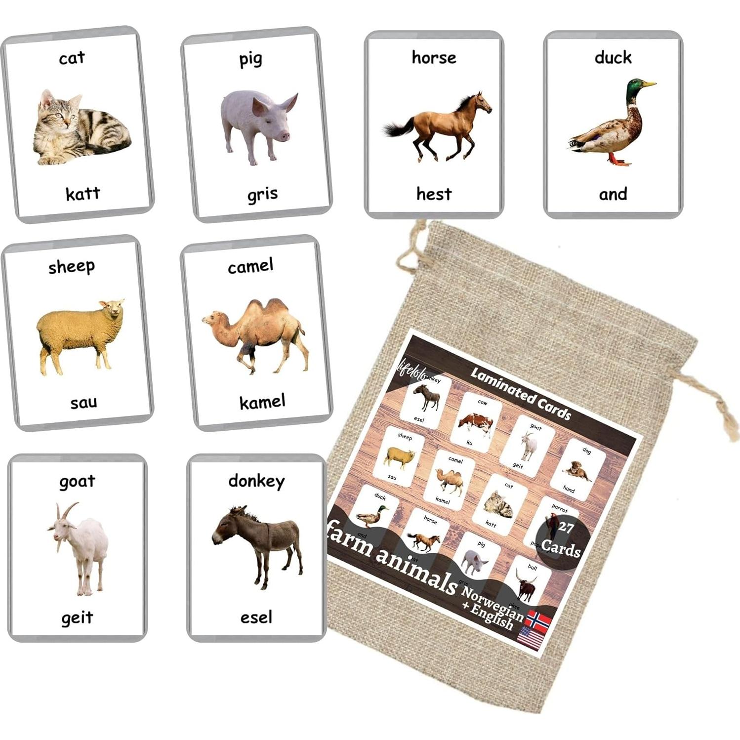 Tarjetas Didácticas Bilingües LifeLoLo - Animales de Granja