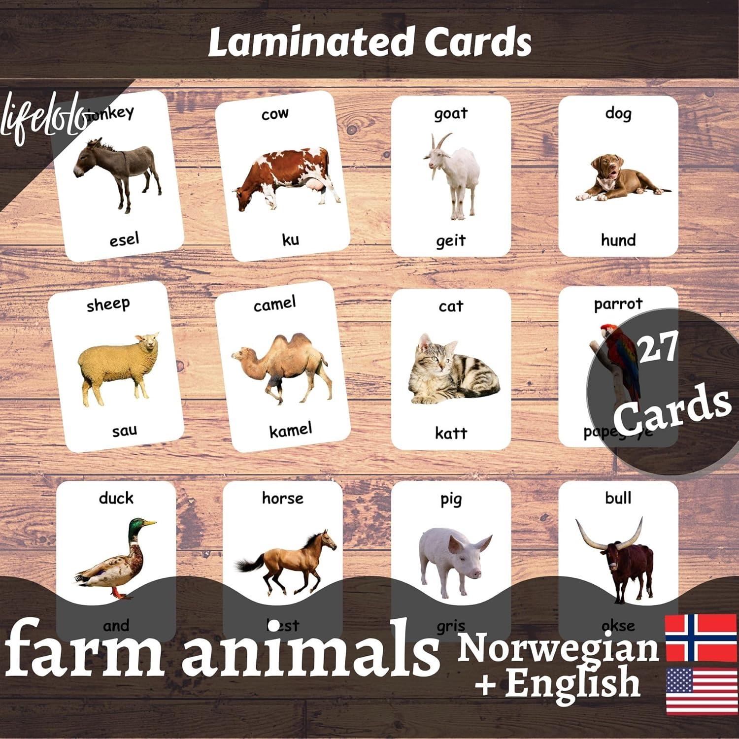 Tarjetas Didácticas Bilingües LifeLoLo - Animales de Granja