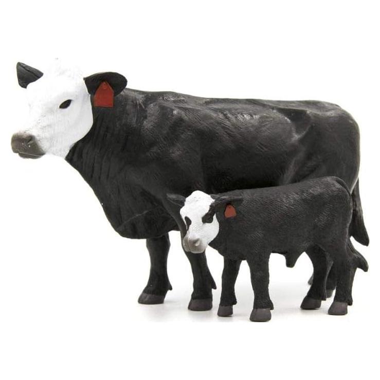 Pareja de Vaca y Ternero Black Baldy Little Buster Toys