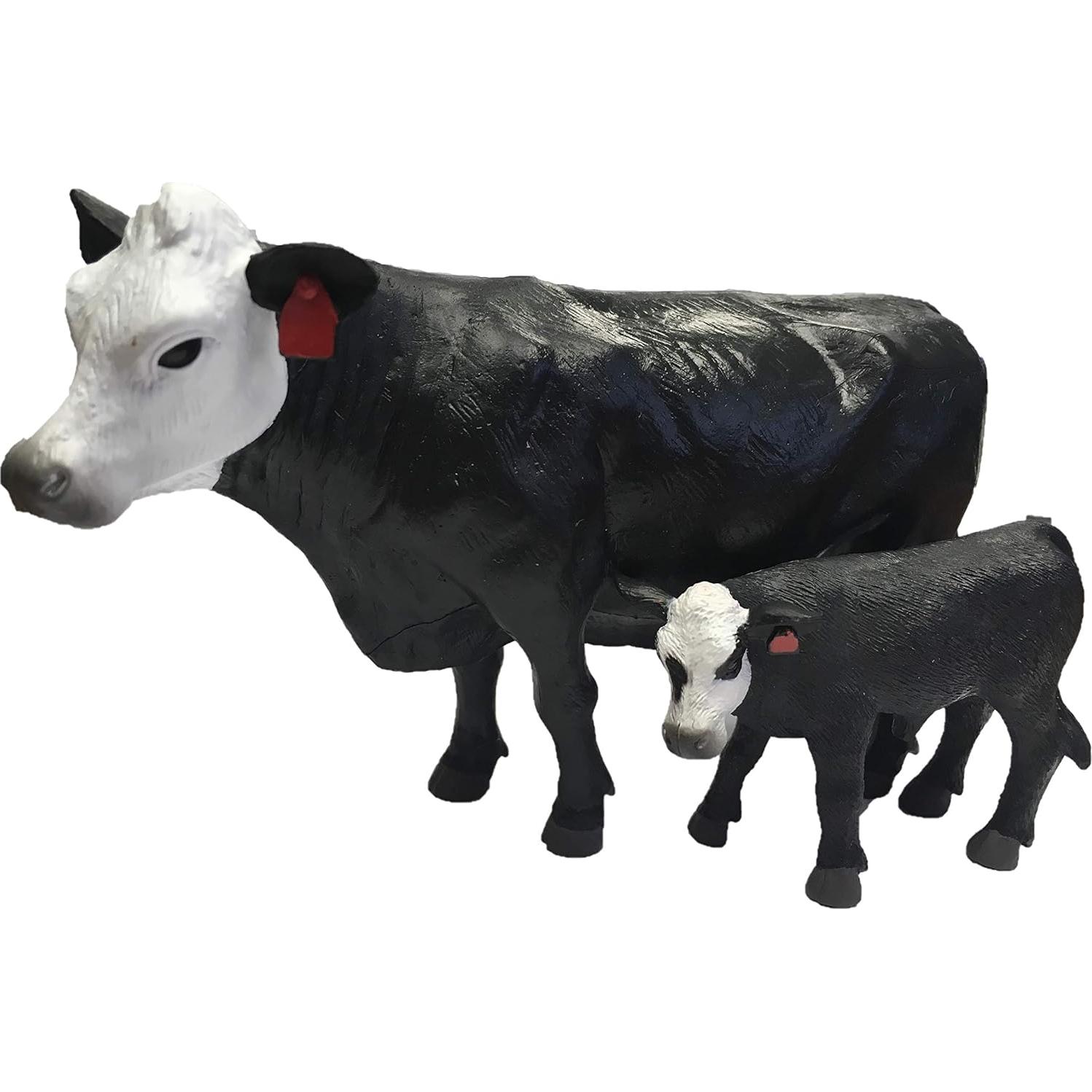Pareja de Vaca y Ternero Black Baldy Little Buster Toys