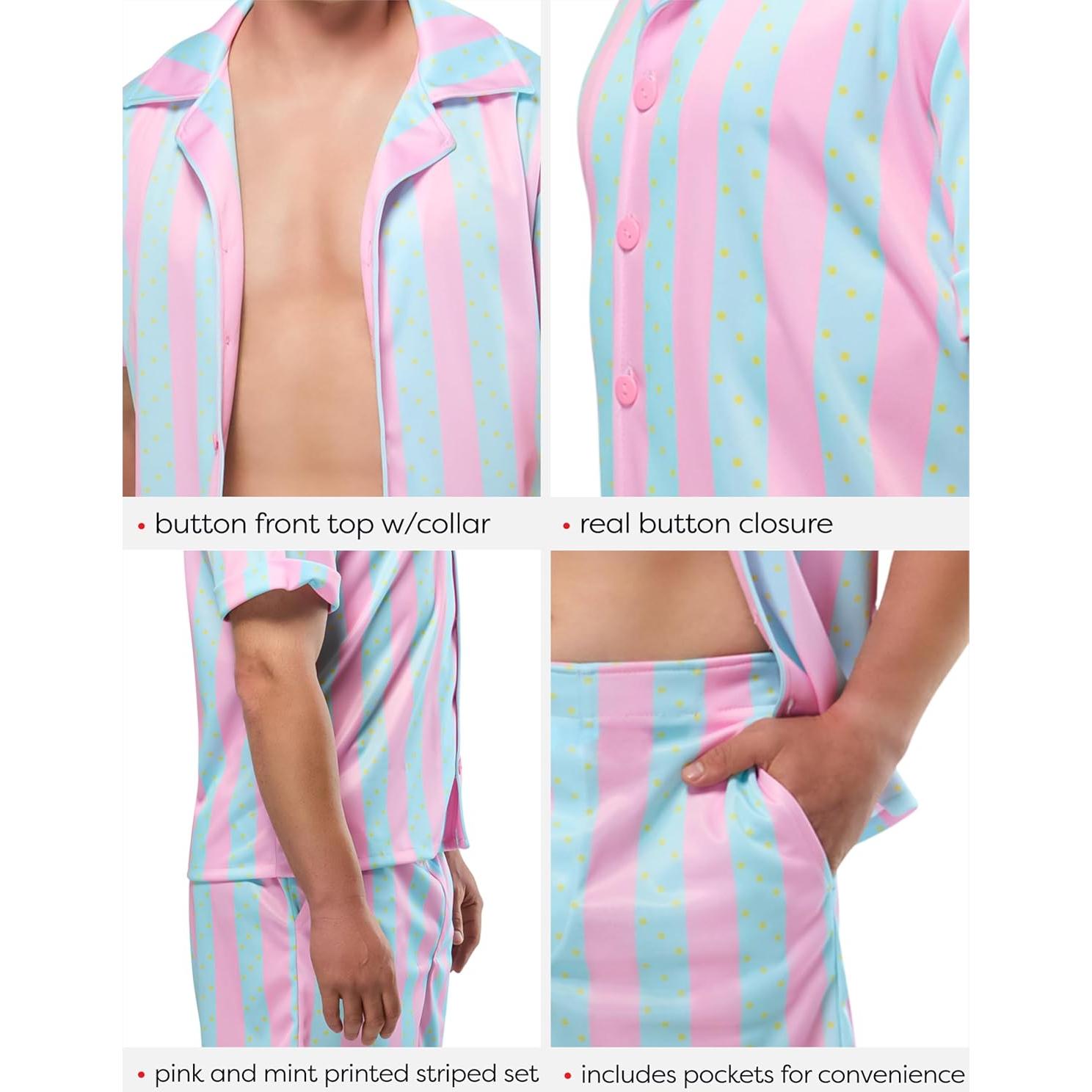 Disfraz de Ken de Playa Rubies para Hombre Adulto - Rosa y Azul