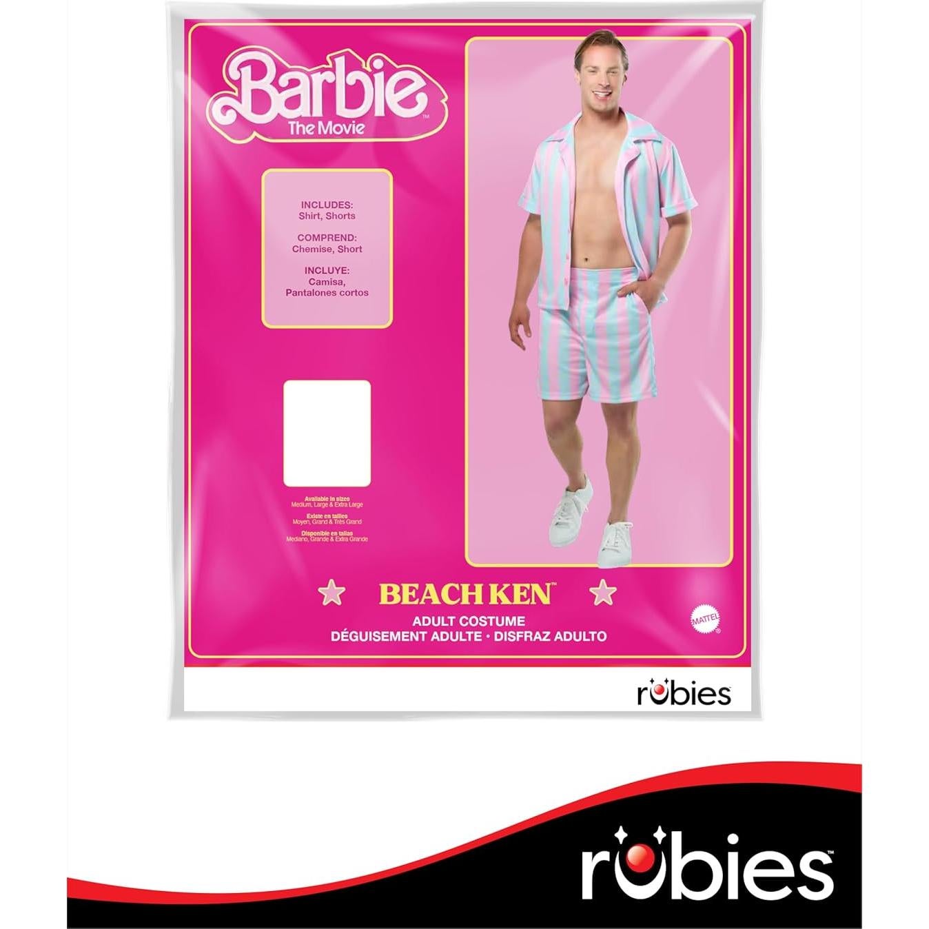 Disfraz de Ken de Playa Rubies para Hombre Adulto - Rosa y Azul