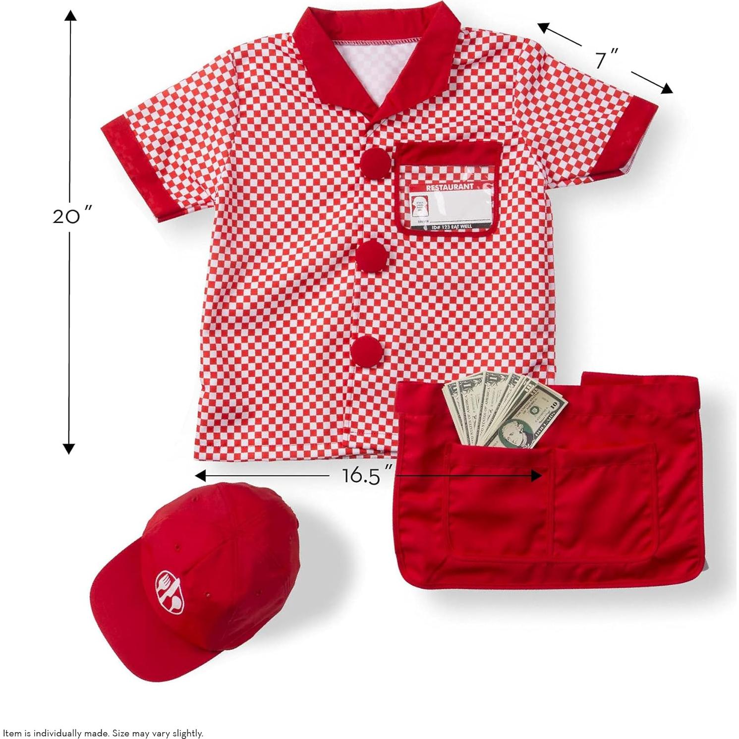 Disfraz de Servidor de Restaurante Melissa & Doug para Niños 3-6 Años