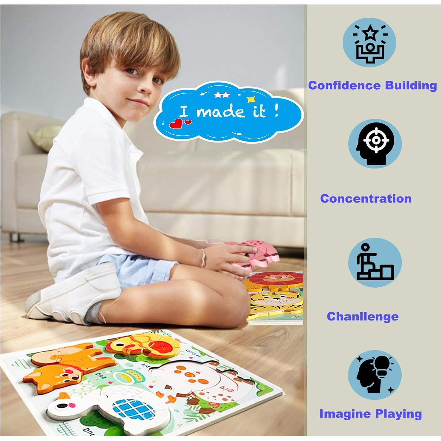 Rompecabezas de Madera de Animales HT HONOR 30x30 cm