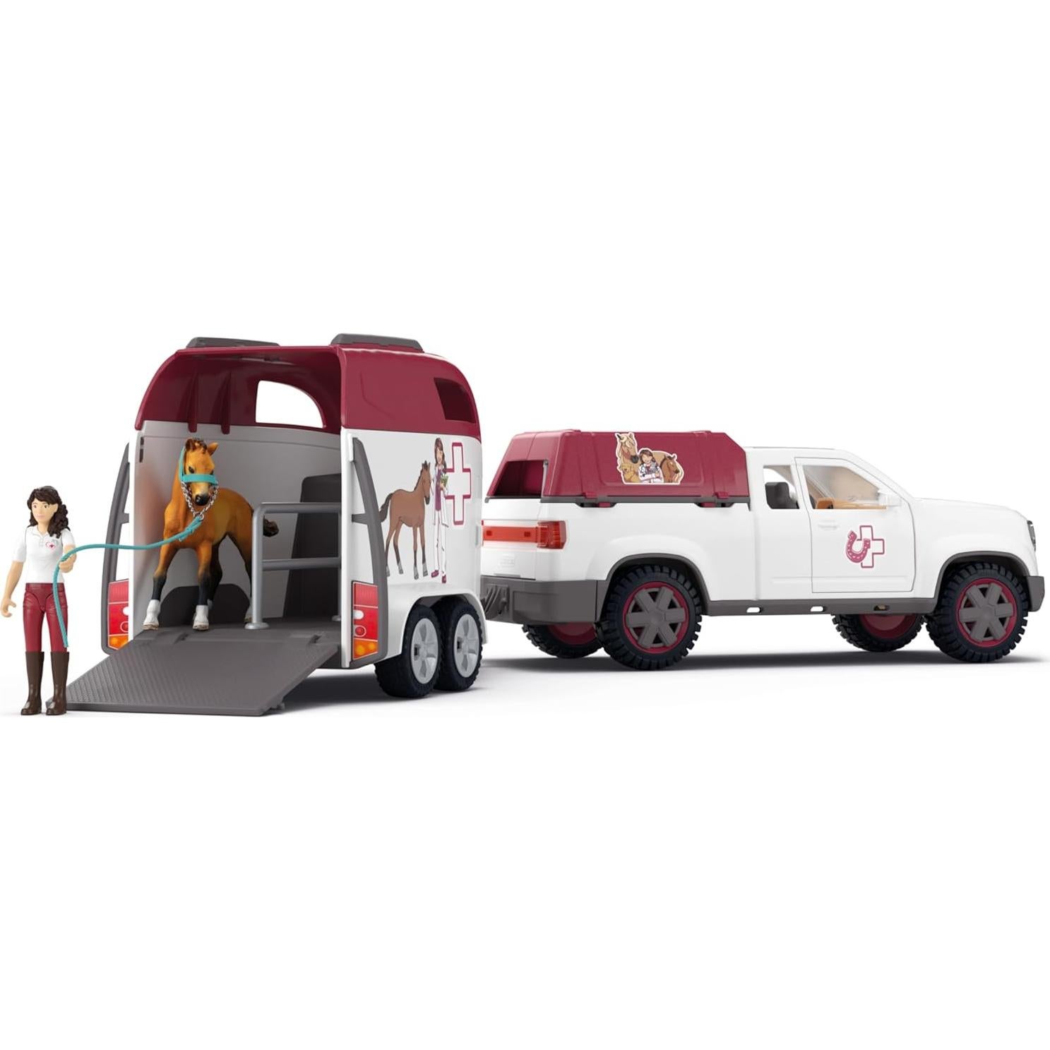 Juego Veterinario Móvil Schleich 90 Piezas con Remolque