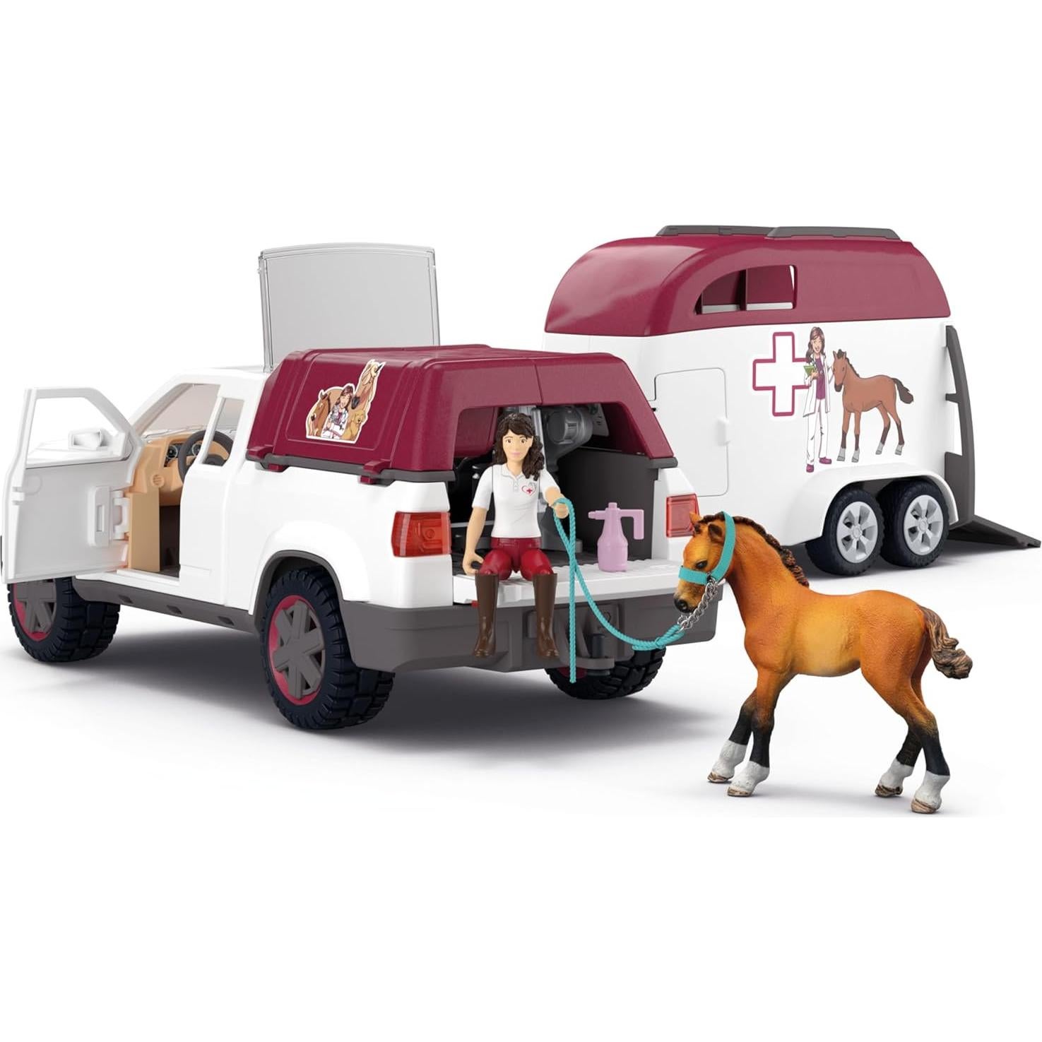 Juego Veterinario Móvil Schleich 90 Piezas con Remolque