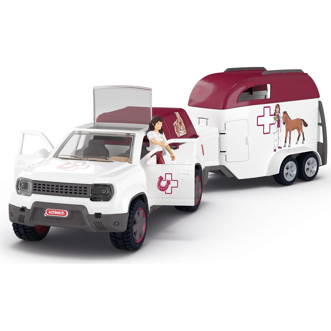 Juego Veterinario Móvil Schleich 90 Piezas con Remolque