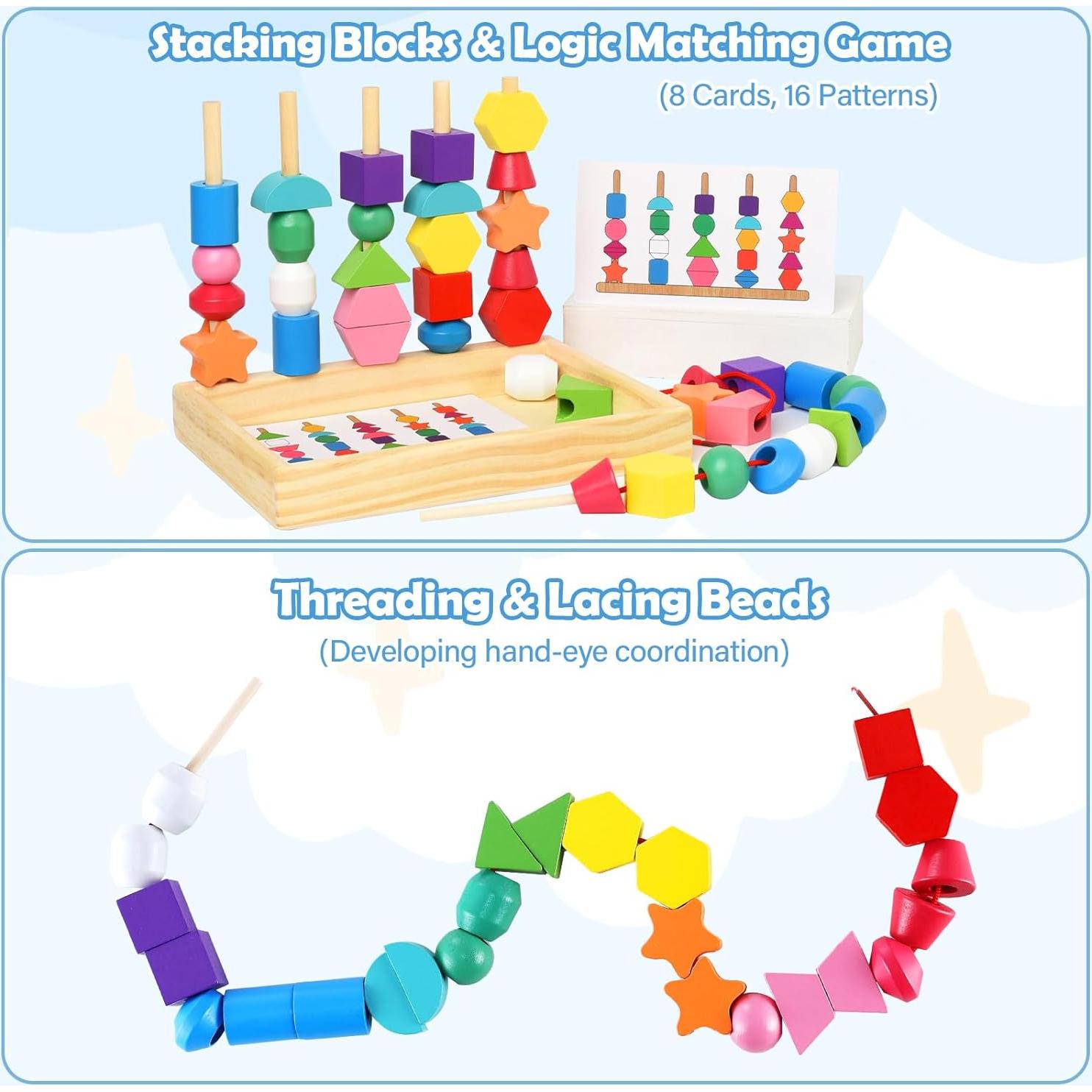 Juego de Secuenciación de Perlas Montessori Gserin 22x16 cm