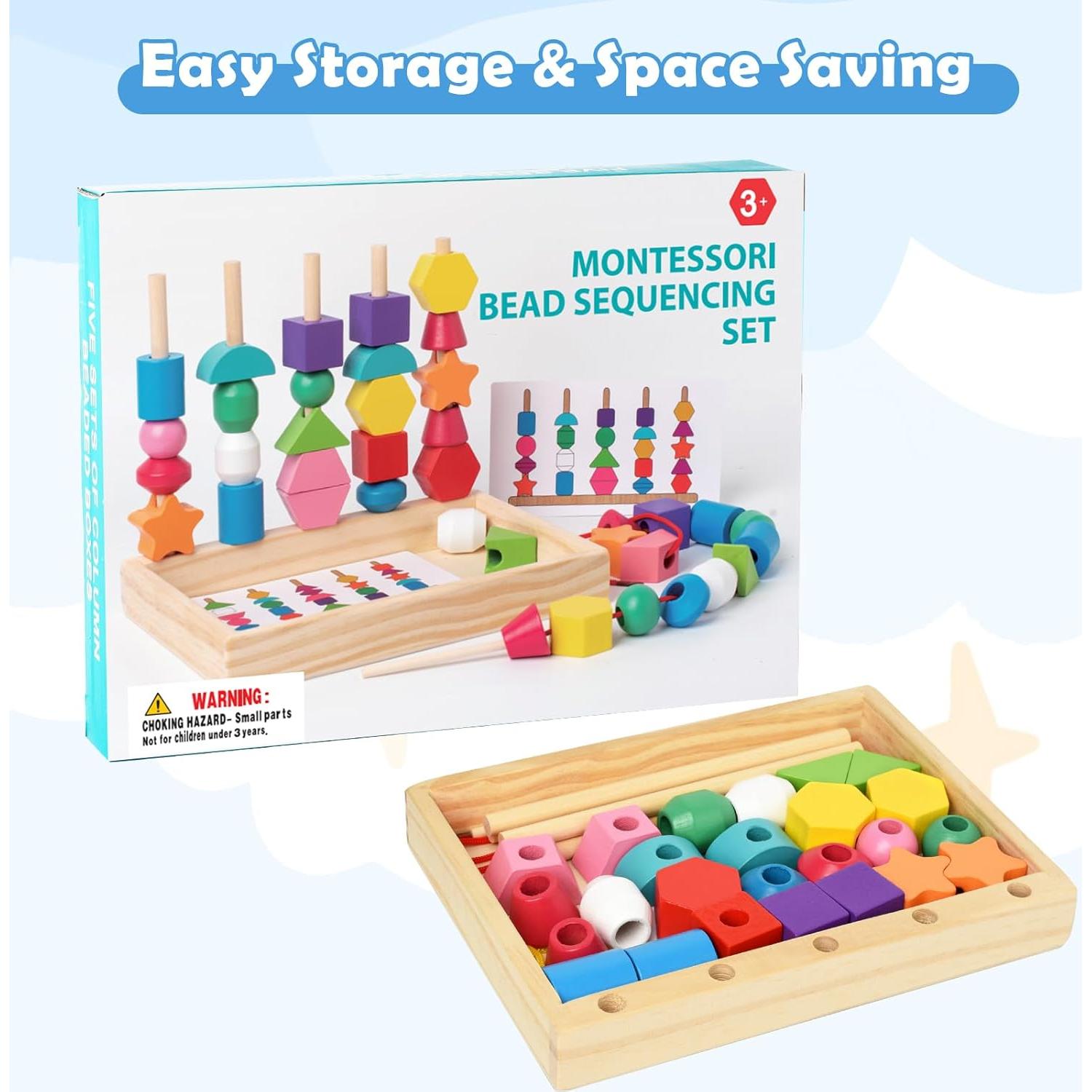 Juego de Secuenciación de Perlas Montessori Gserin 22x16 cm