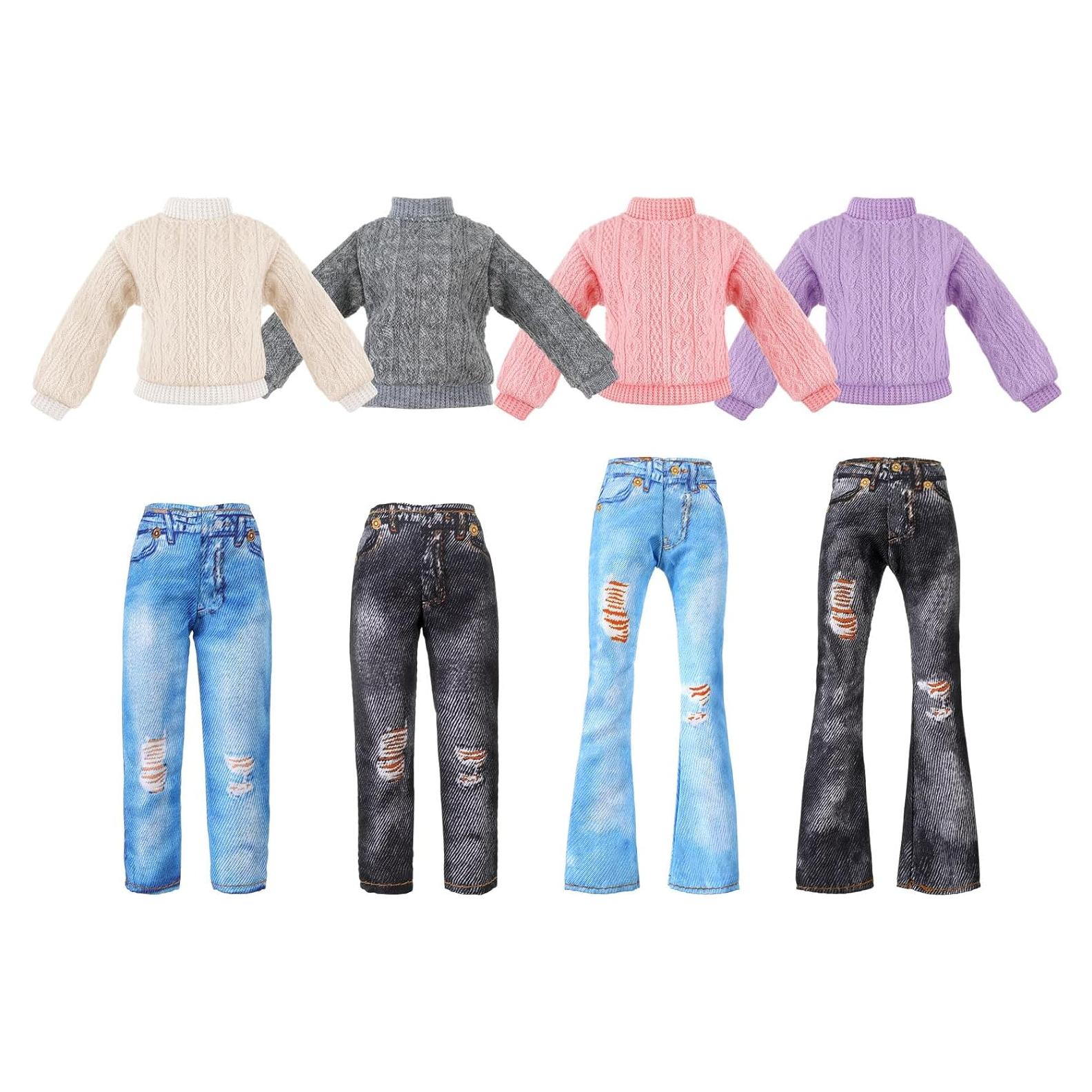 Bencailor 8 Piezas Ropa para Muñecas 29.21 cm Suéter y Pantalones