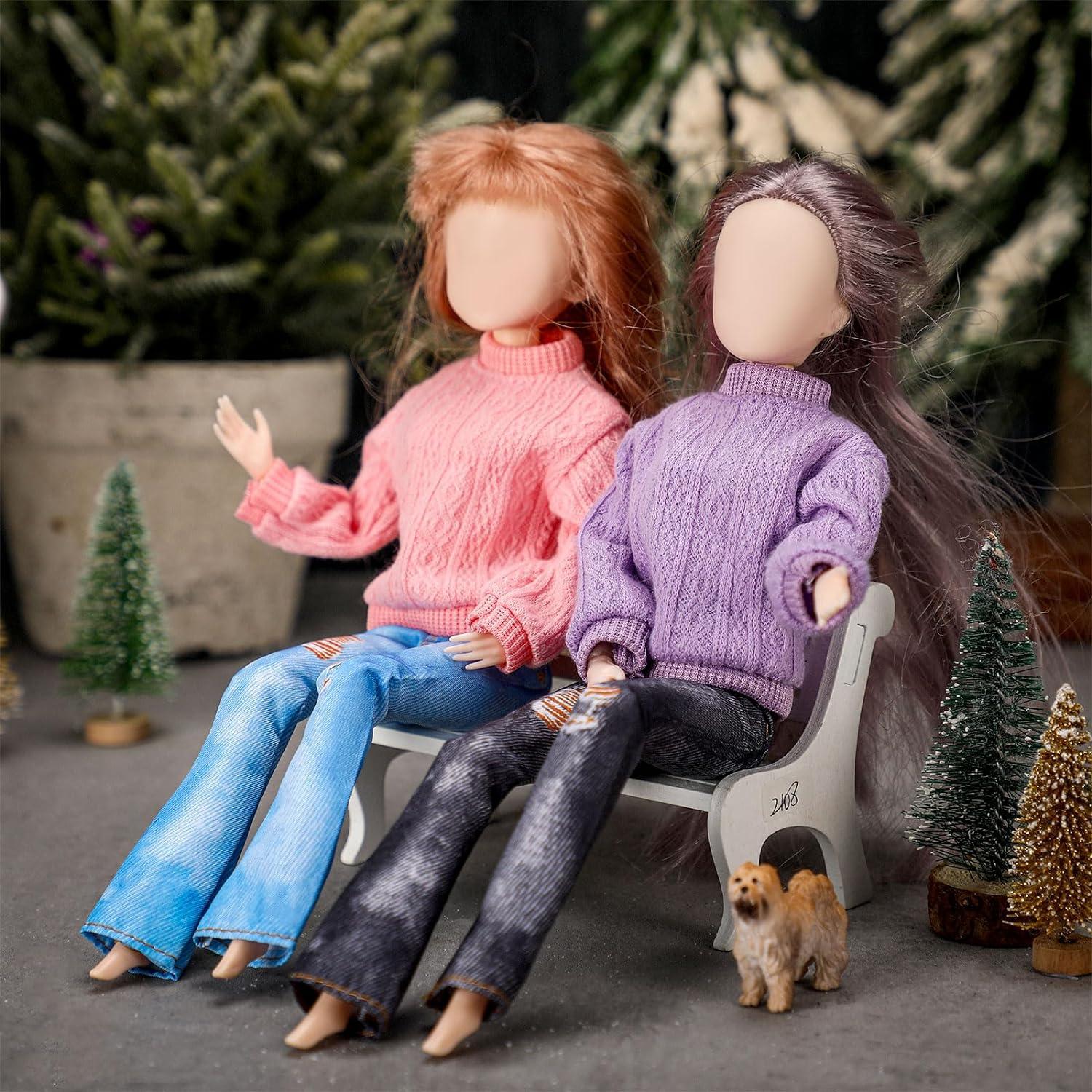 Bencailor 8 Piezas Ropa para Muñecas 29.21 cm Suéter y Pantalones