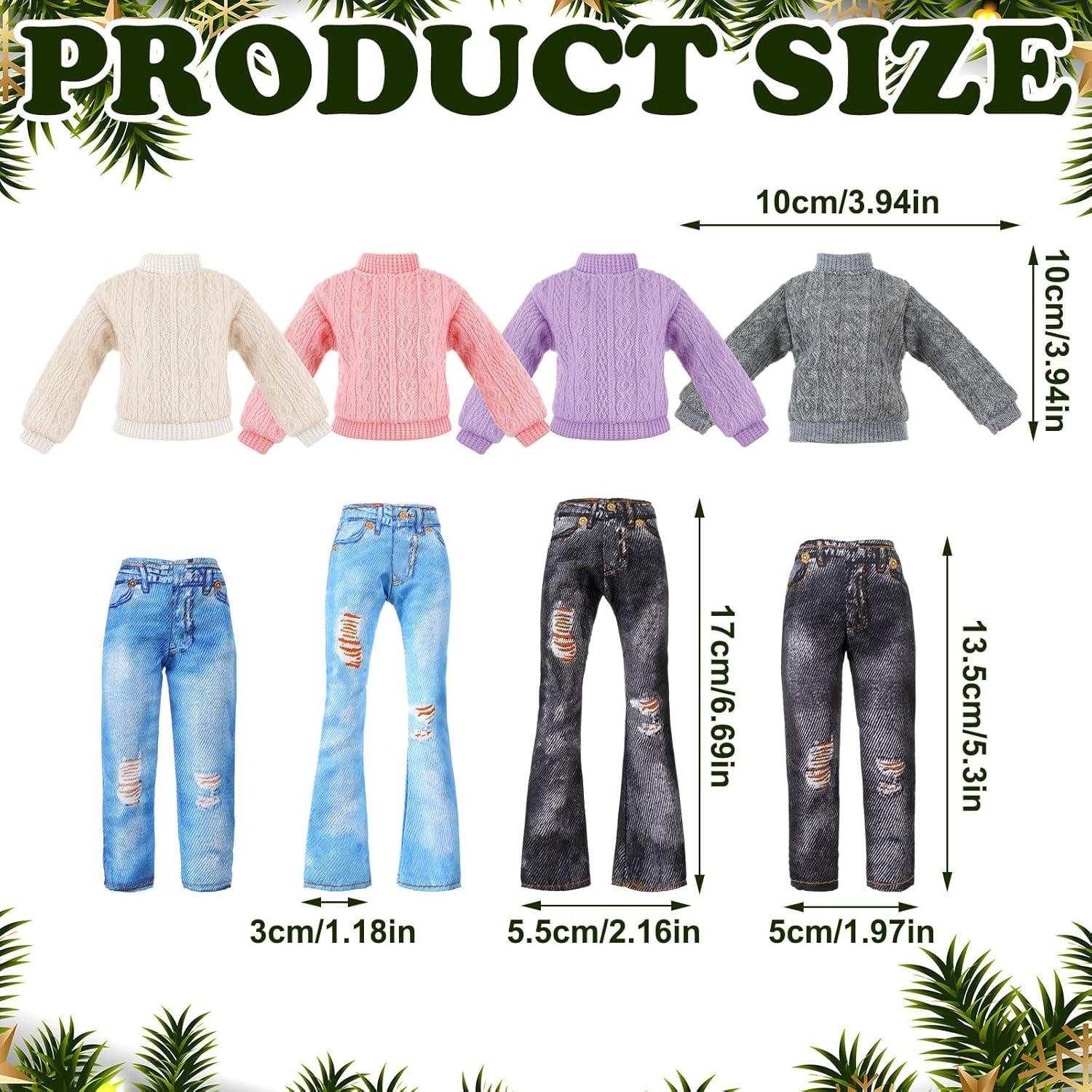 Bencailor 8 Piezas Ropa para Muñecas 29.21 cm Suéter y Pantalones