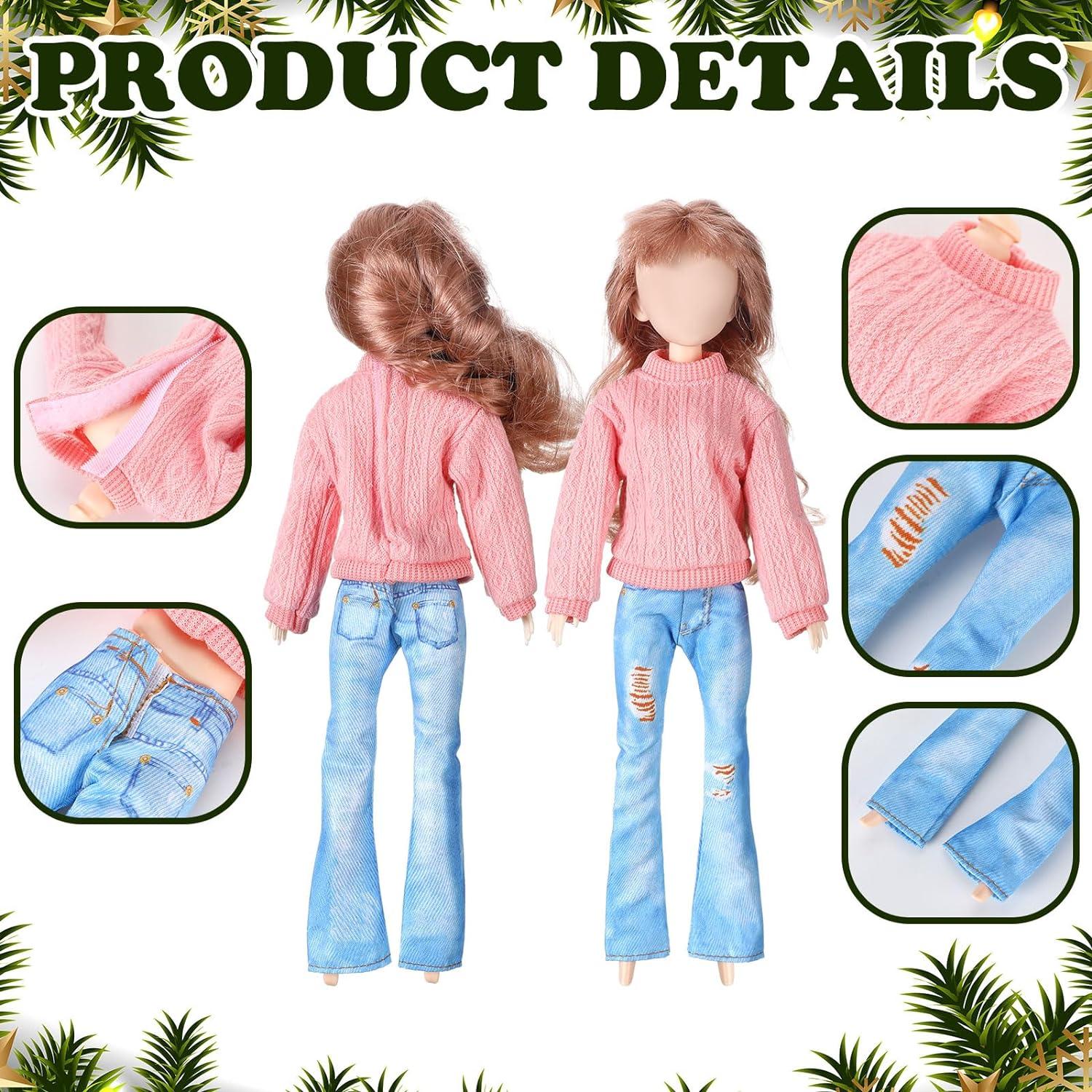 Bencailor 8 Piezas Ropa para Muñecas 29.21 cm Suéter y Pantalones
