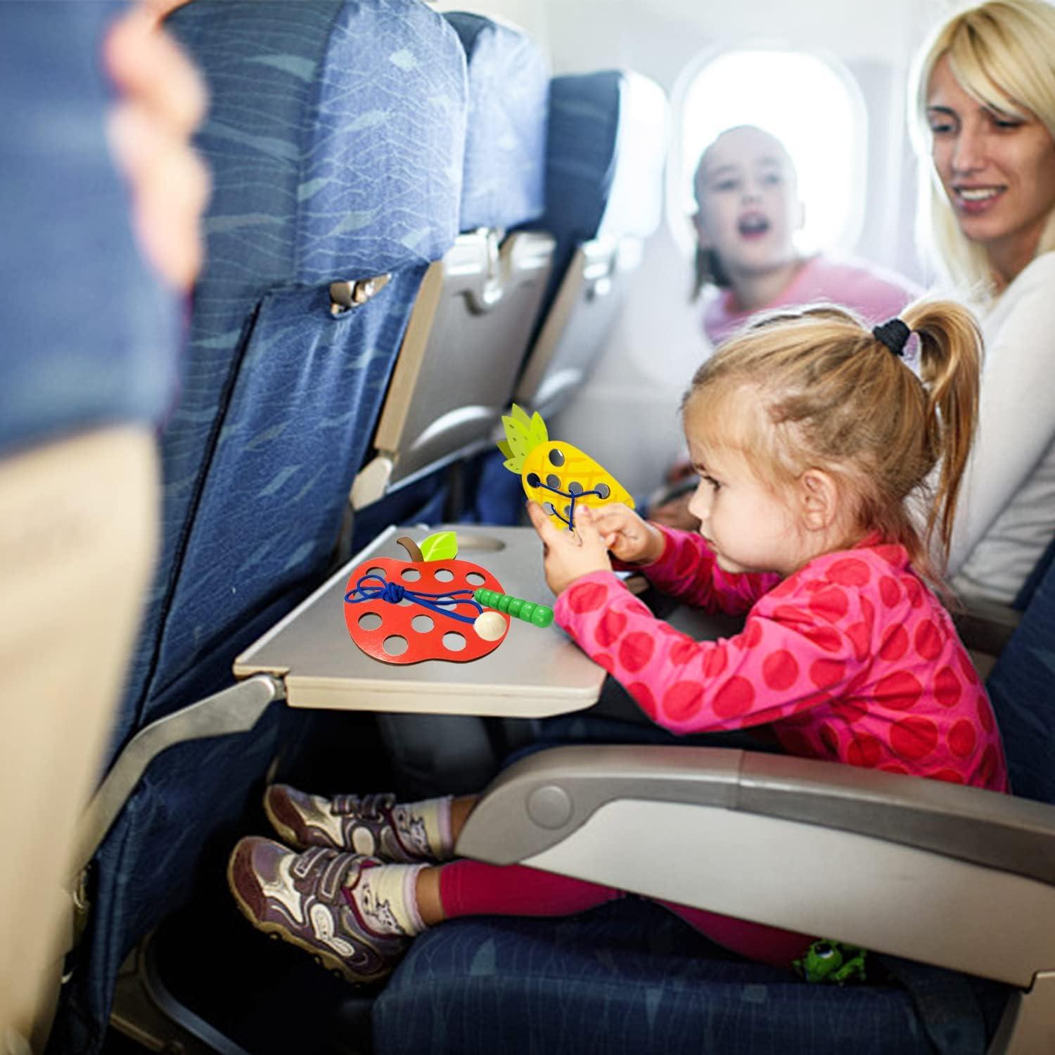 Paquete de 4 Juguetes de Enhebrado de Madera Fvcisshhu