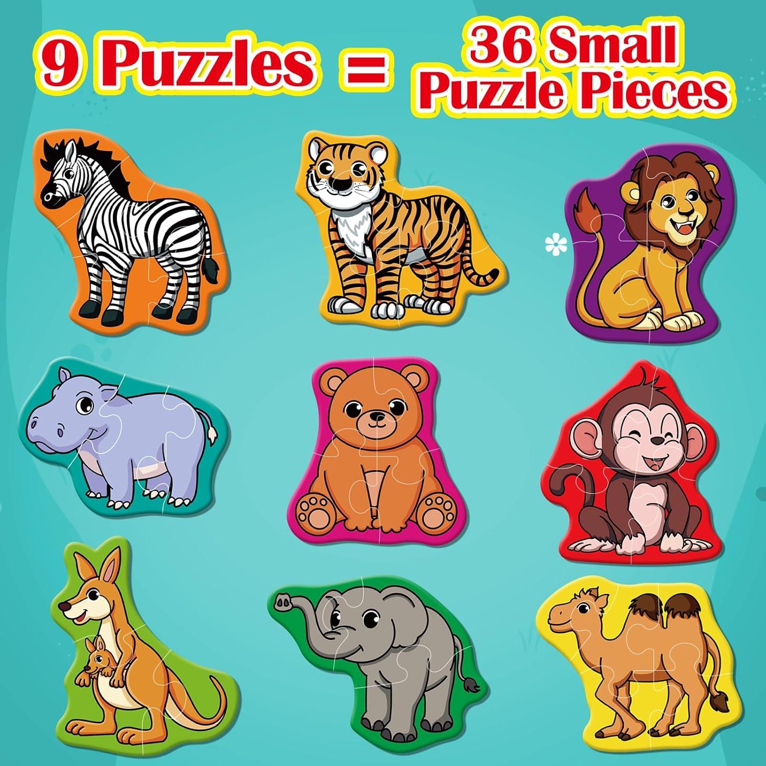 Rompecabezas Educativo de Animales Broytain 9 Piezas 3 Años+