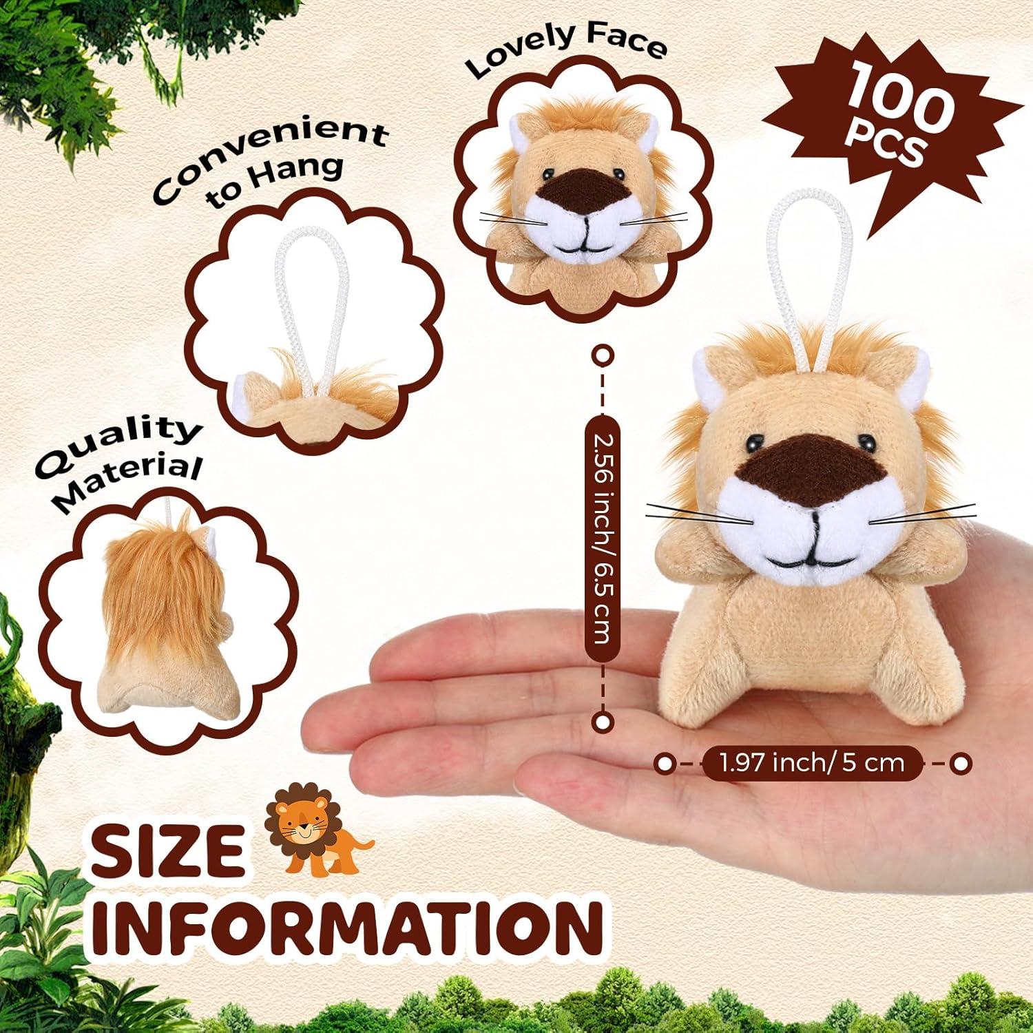 Shappy 100 Mini Juguetes de Peluche León 6.5x5 cm