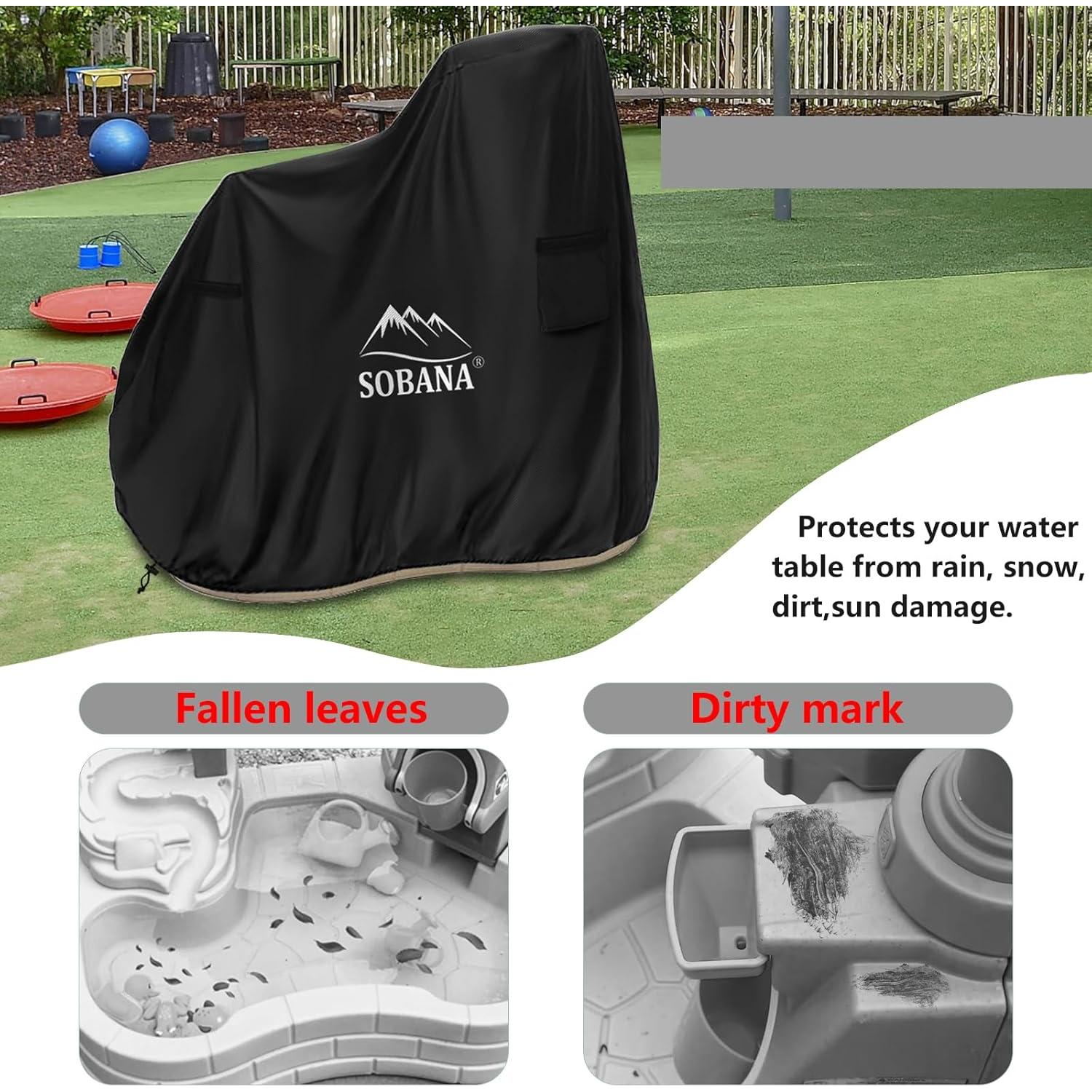 Cubierta de Mesa de Agua Sobana 76x102x97cm Impermeable Negra