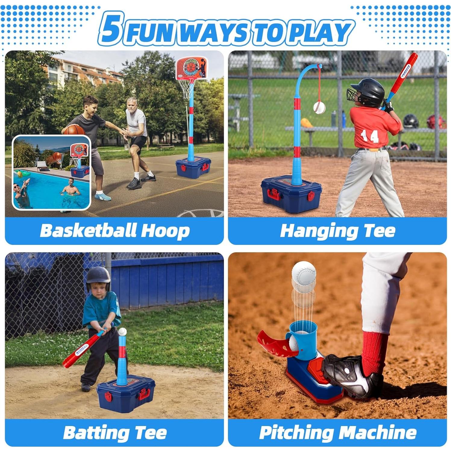 Aro de Baloncesto Ajustable OWNONE 1 + Set T Ball Azul