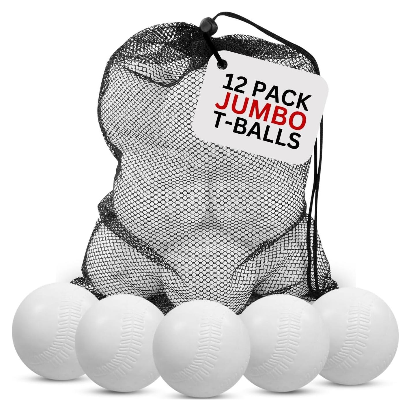 12 Pelotas de T-Ball Jumbo Liberty Imports - 8.89 cm - Niños