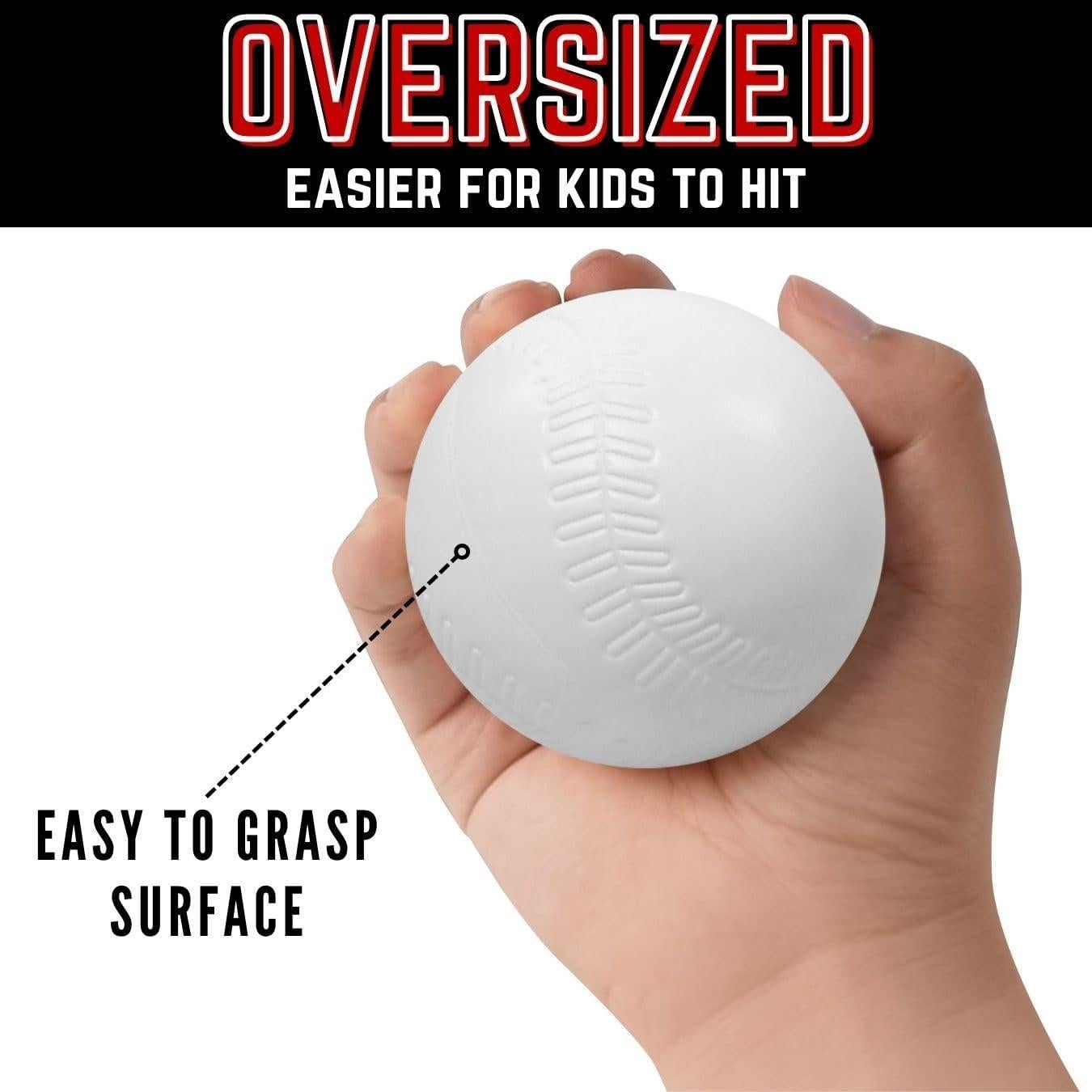 12 Pelotas de T-Ball Jumbo Liberty Imports - 8.89 cm - Niños