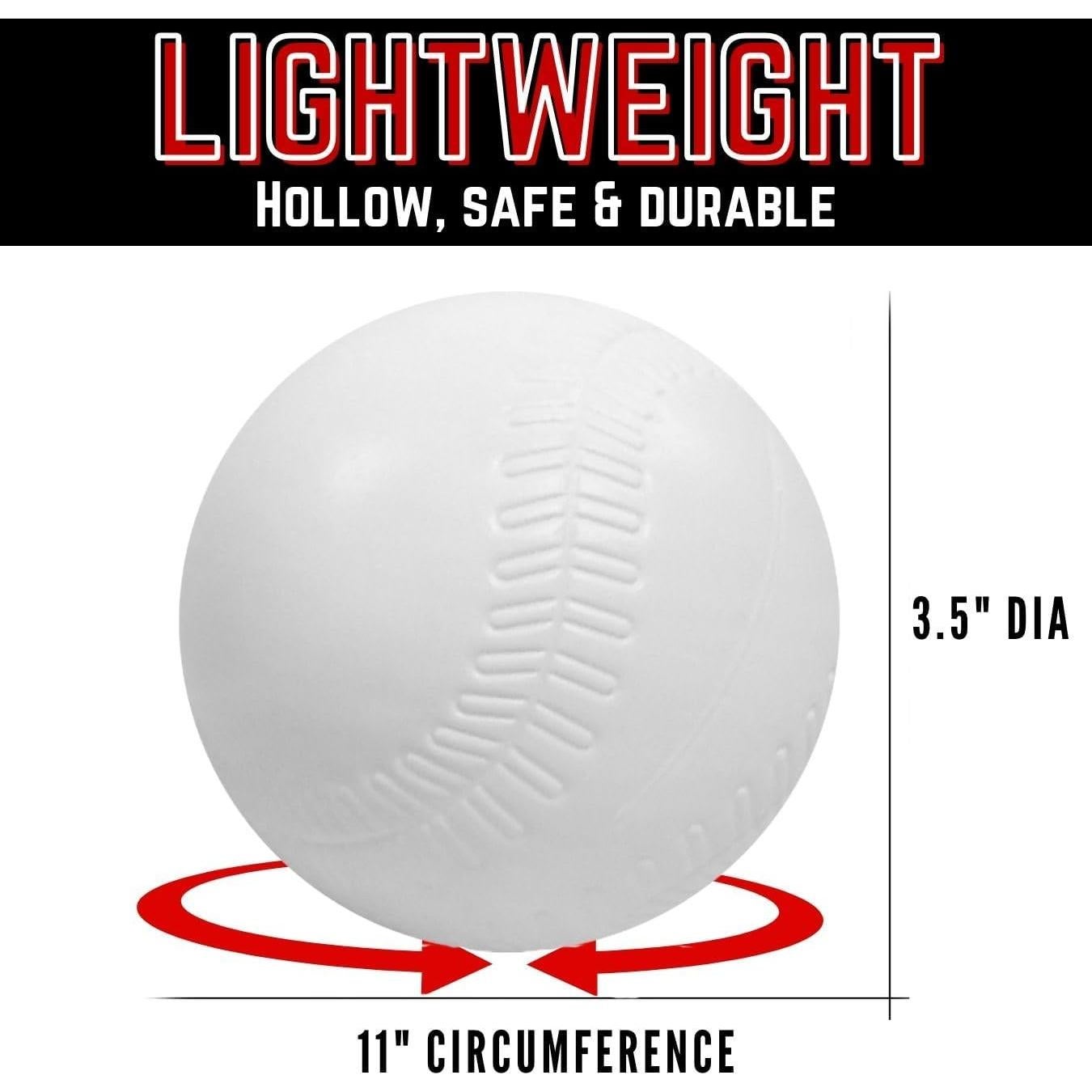 12 Pelotas de T-Ball Jumbo Liberty Imports - 8.89 cm - Niños